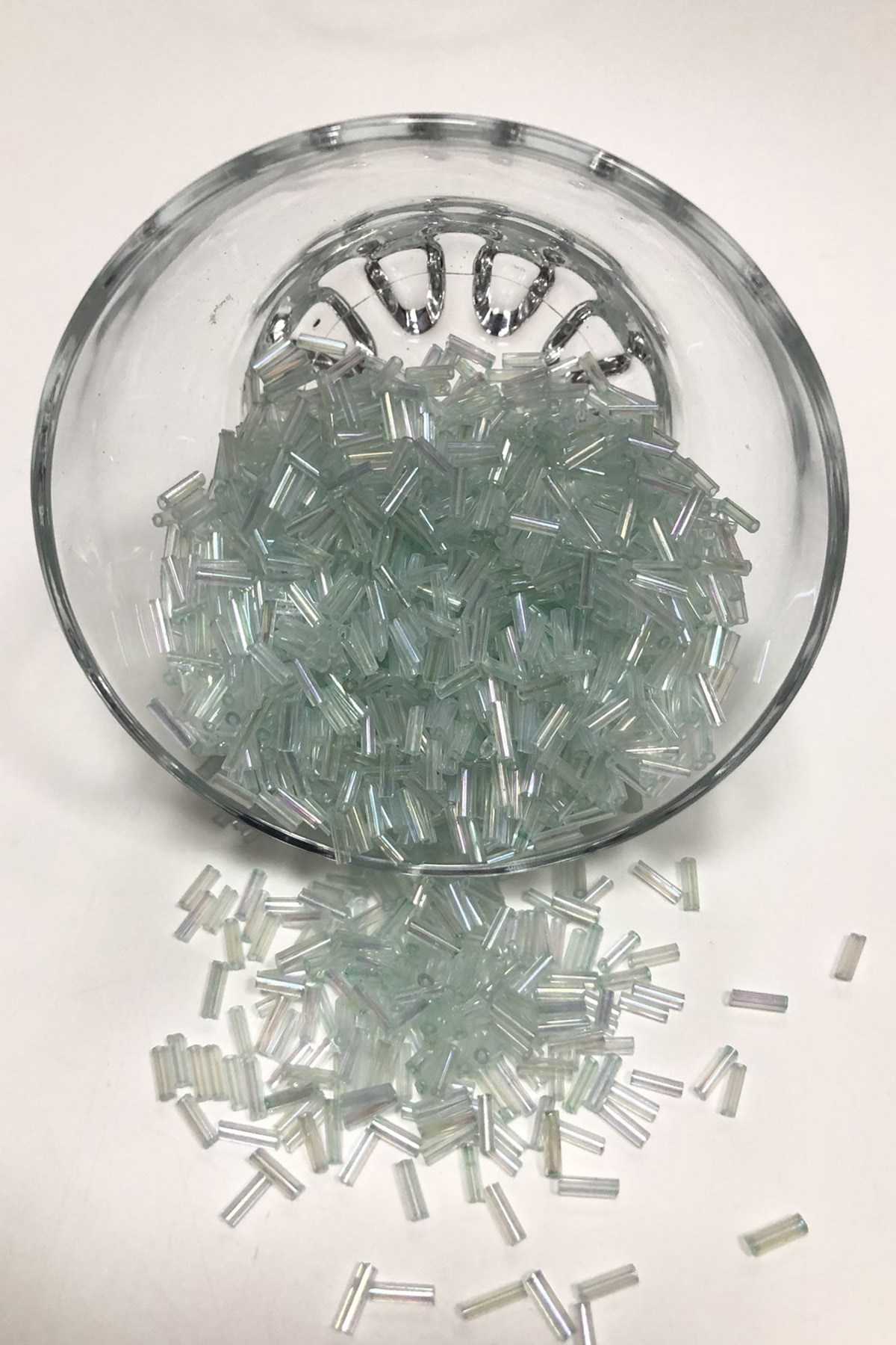 Open Gray Tube Beads 5 mm