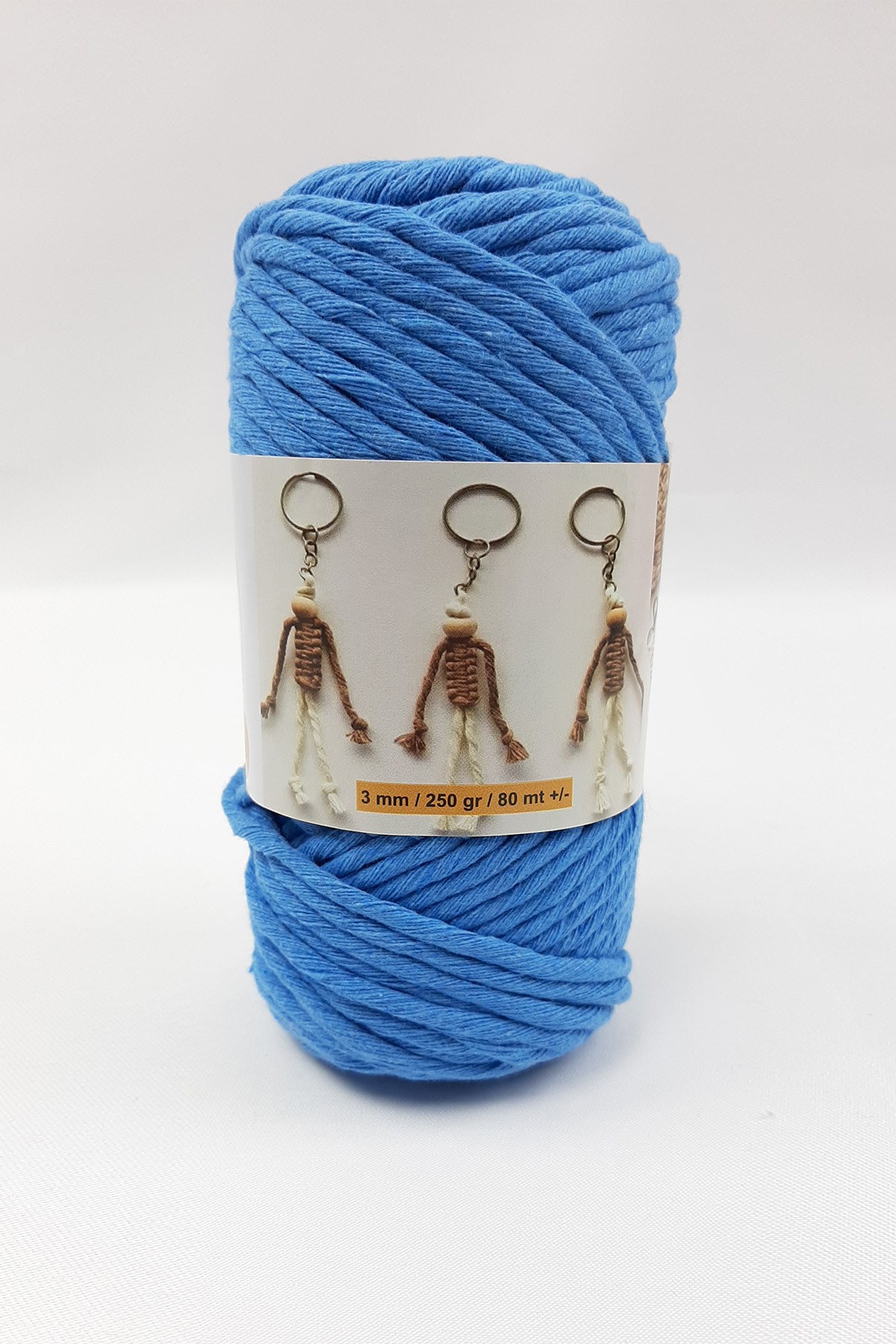 Açık Mavi İnce Büklüm Makrome