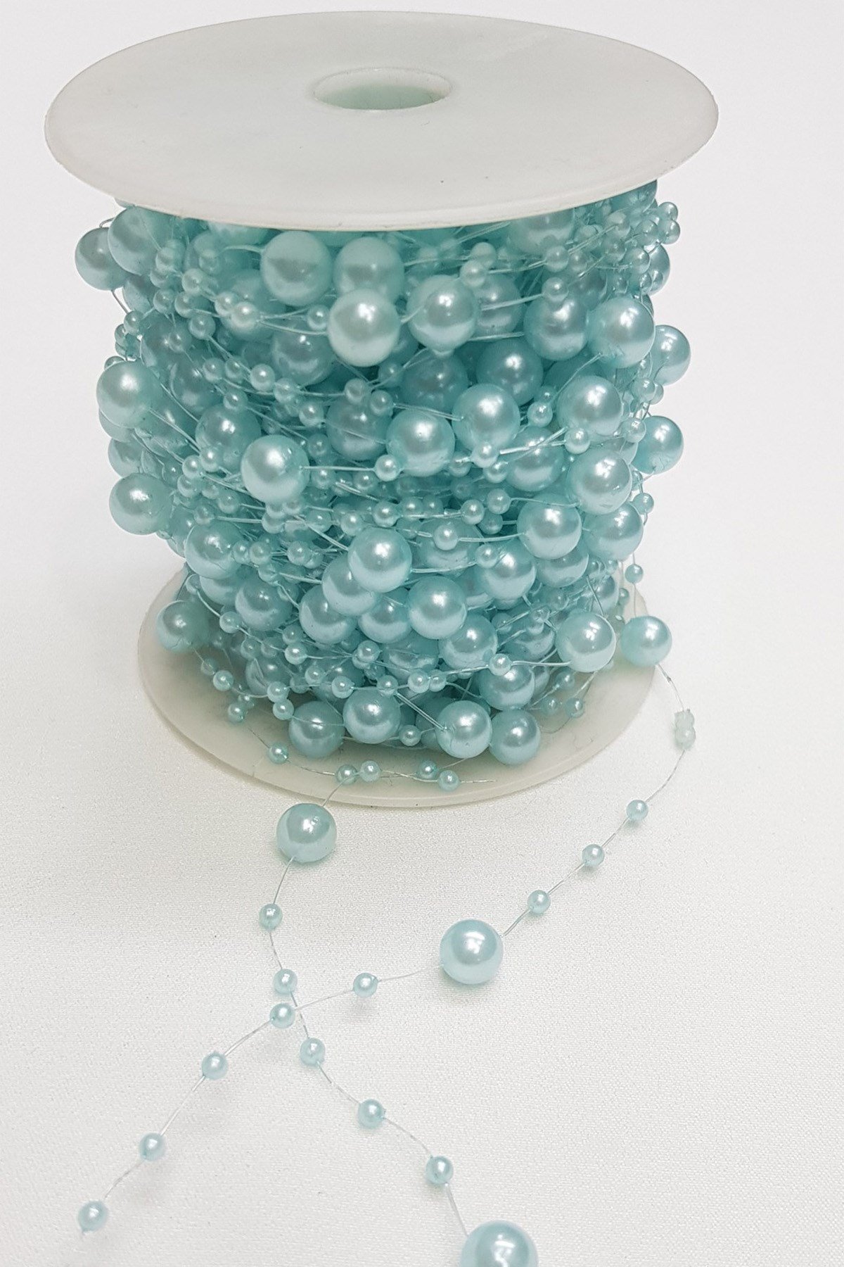 Açık Mavi Saçaklı Misinalı İnci