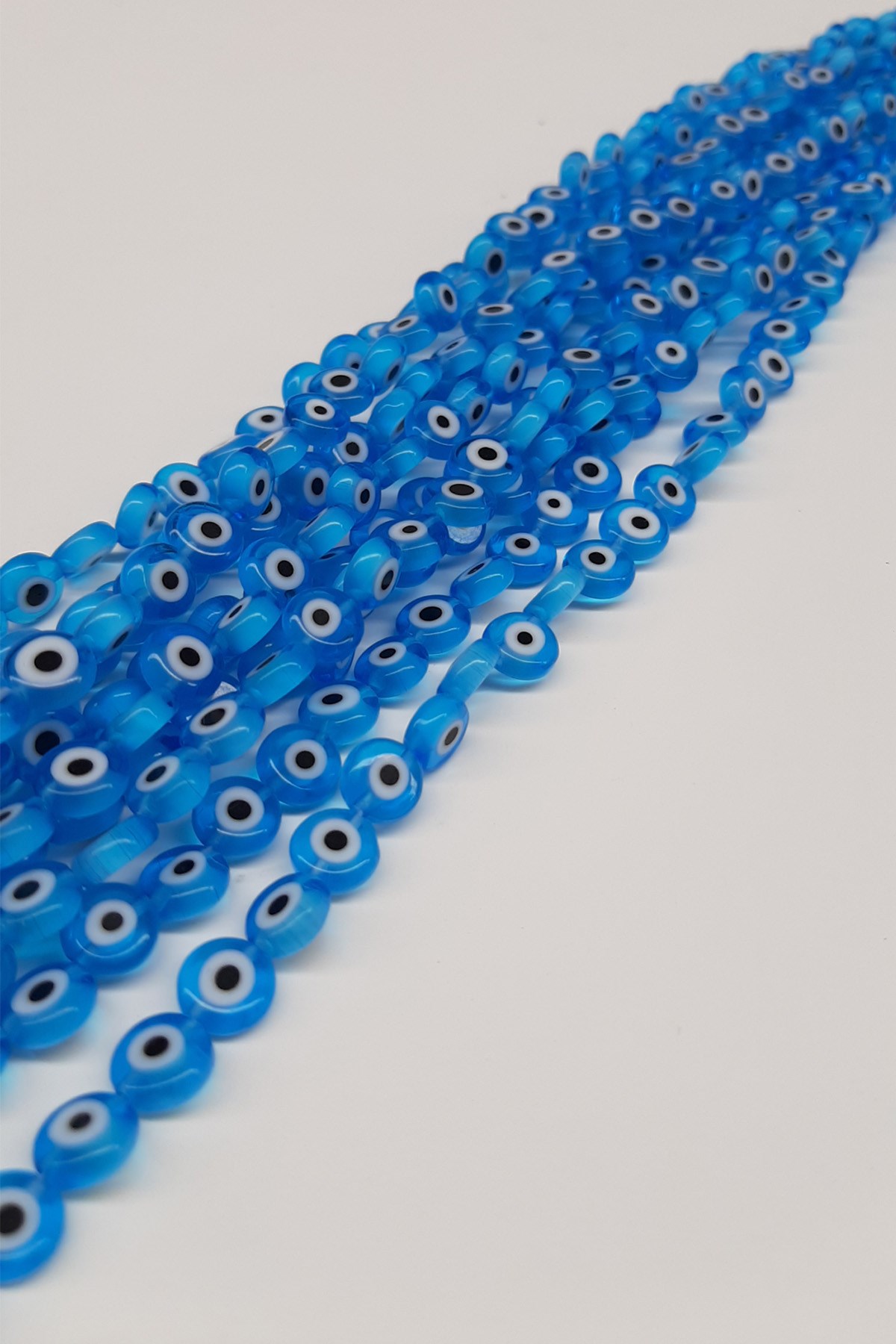 Light Blue Flat Glass Evil Eye