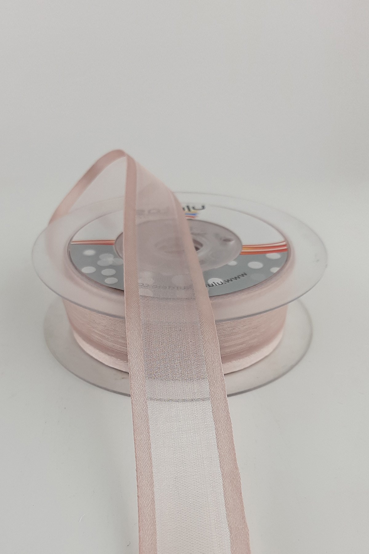 Light Powder Wide Organza Satin Ribbon 20 mt