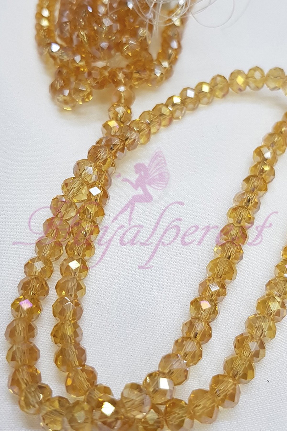 Açık Turuncu Kristal Boncuk 6 mm