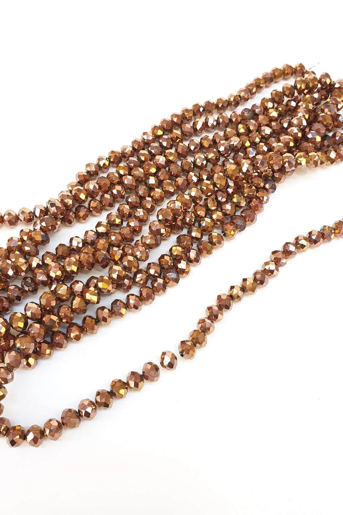 Bakır Rengi Kaplama Kristal Boncuk 8 mm