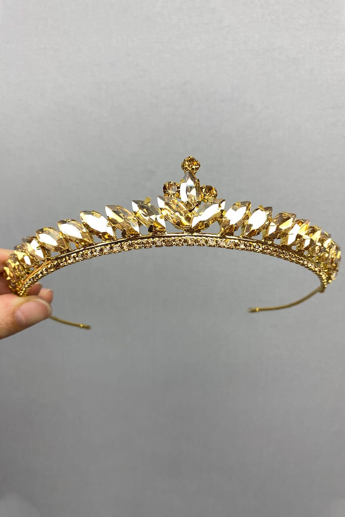 Honey Color Ece Model Slim Bridal Henna Crown