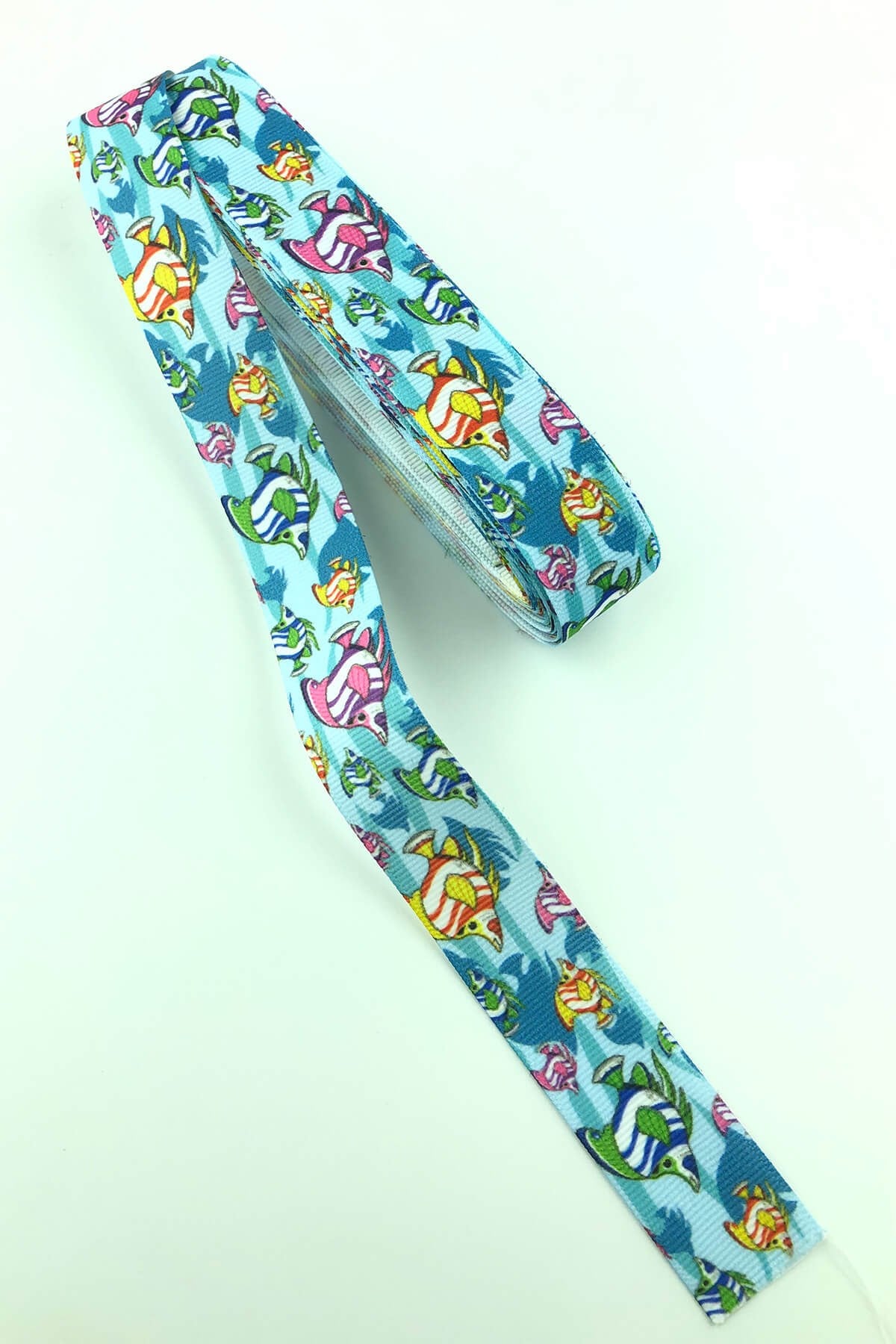 Fish Animal Figures Printed Grosgrain Ribbon 10 Mt