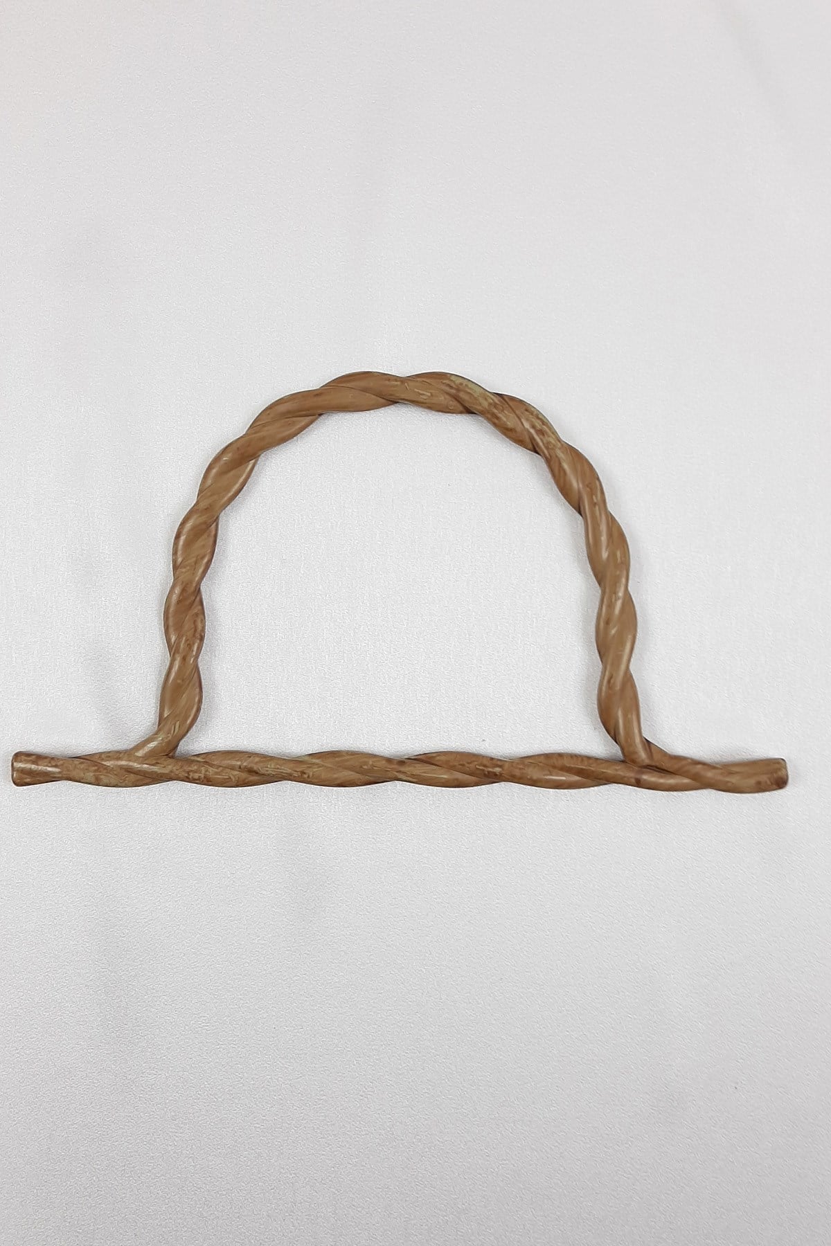 Bambu Desenli Burgulu Krem Çanta Sapı