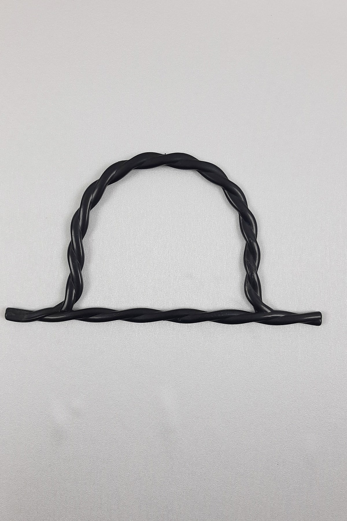 Bambu Desenli Burgulu Siyah Çanta Sapı