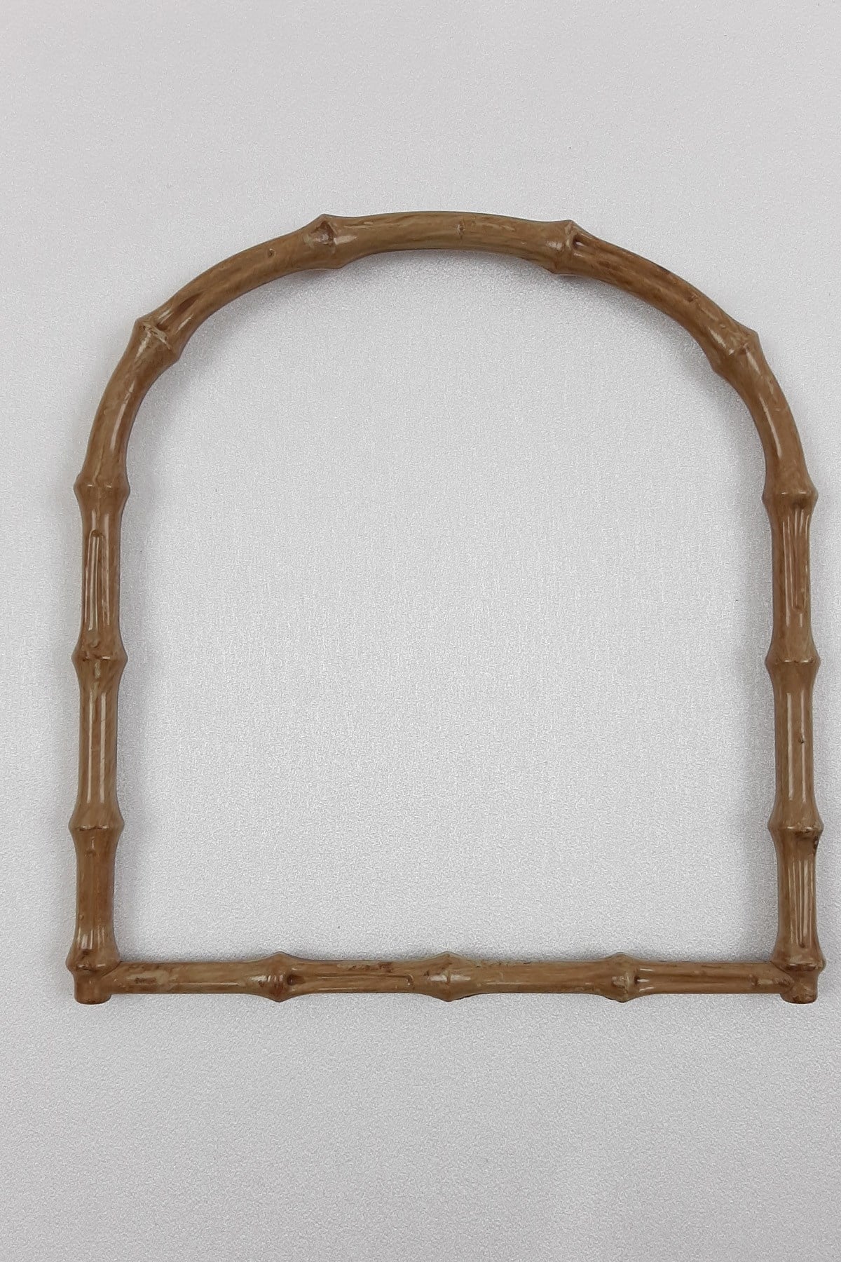 Bambu Desenli D Şeklinde Krem Çanta Sapı