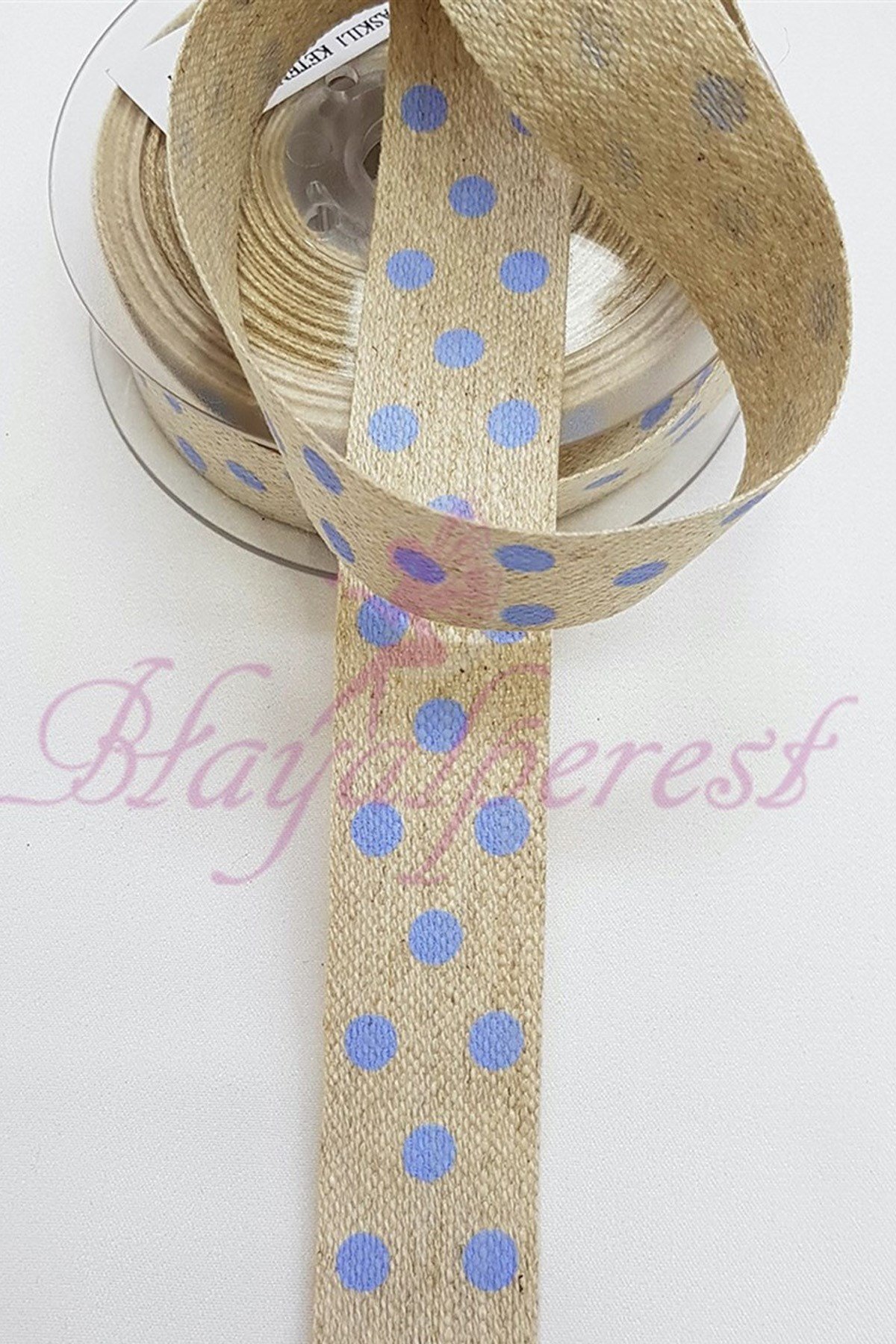 Baskılı Keten Kurdele  1,5Cm