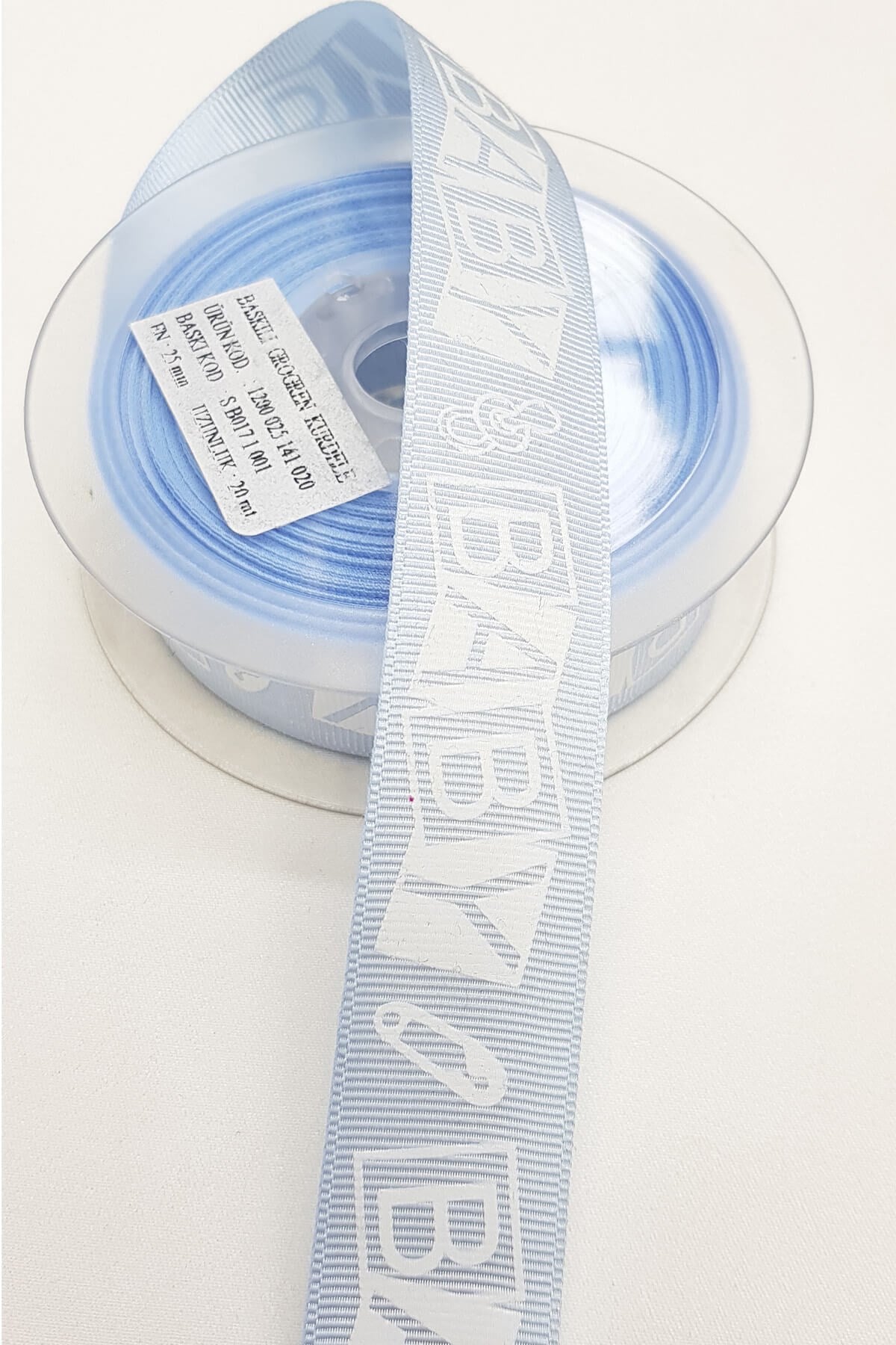 Blue Baby Printed Grosgrain Ribbon 2,5Cm