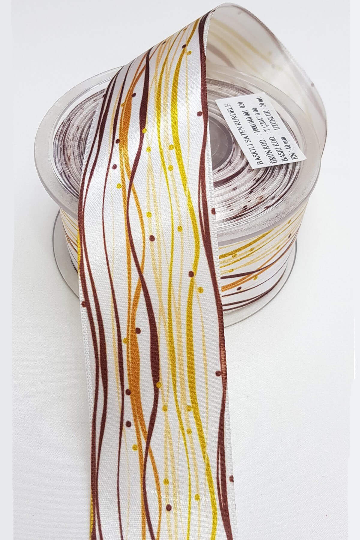 BASKILI SATEN KURDELE   4CM