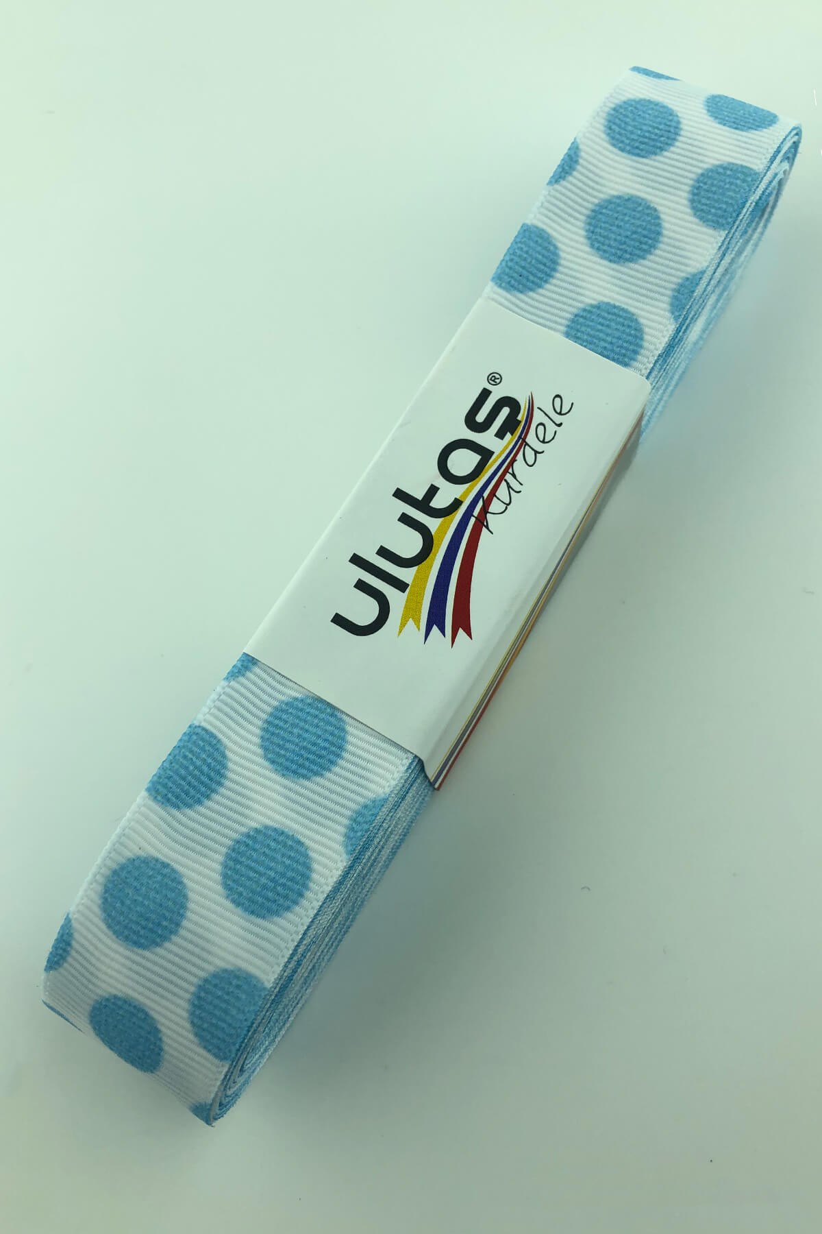 Bebe Blue Large Polka Dot Grosgrain Ribbon 10 mt