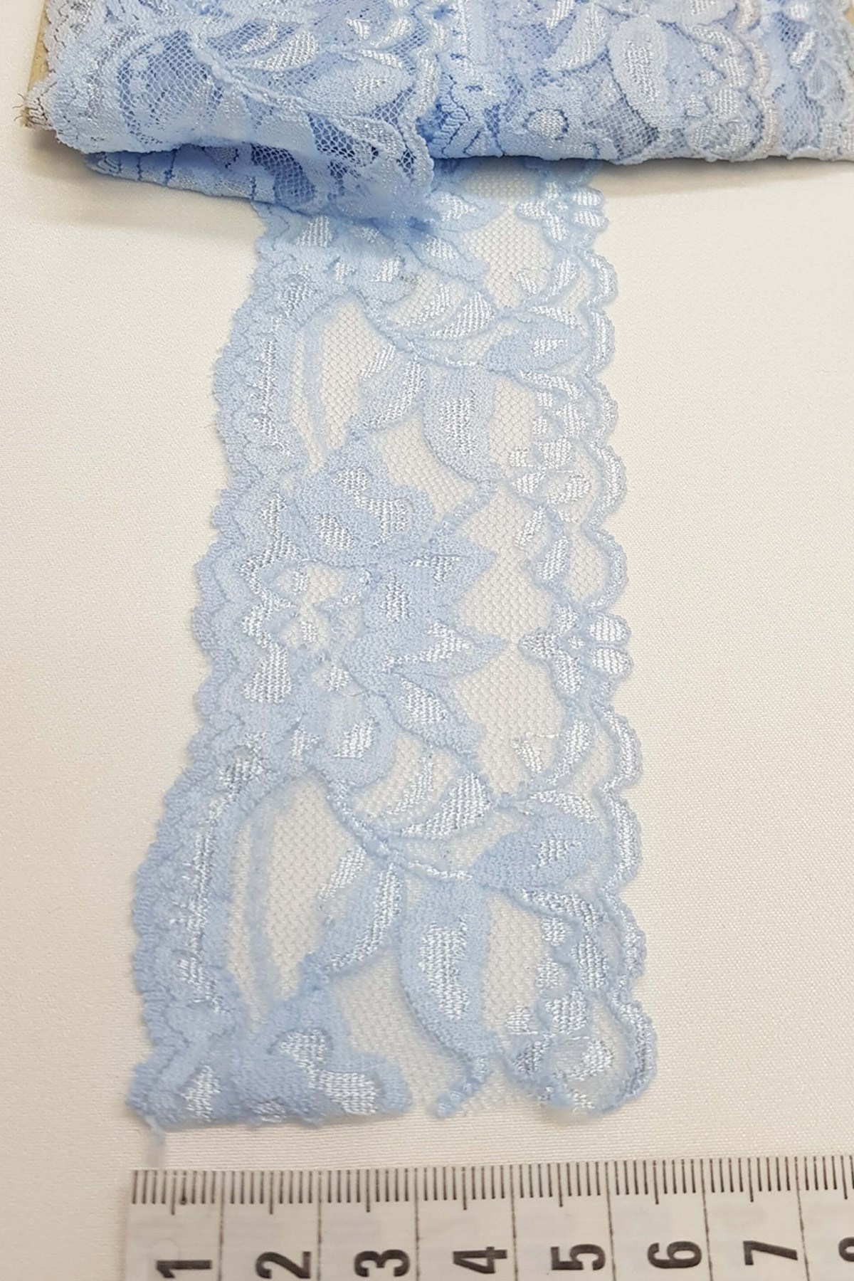 Baby Blue Lycra Stretch Lace
