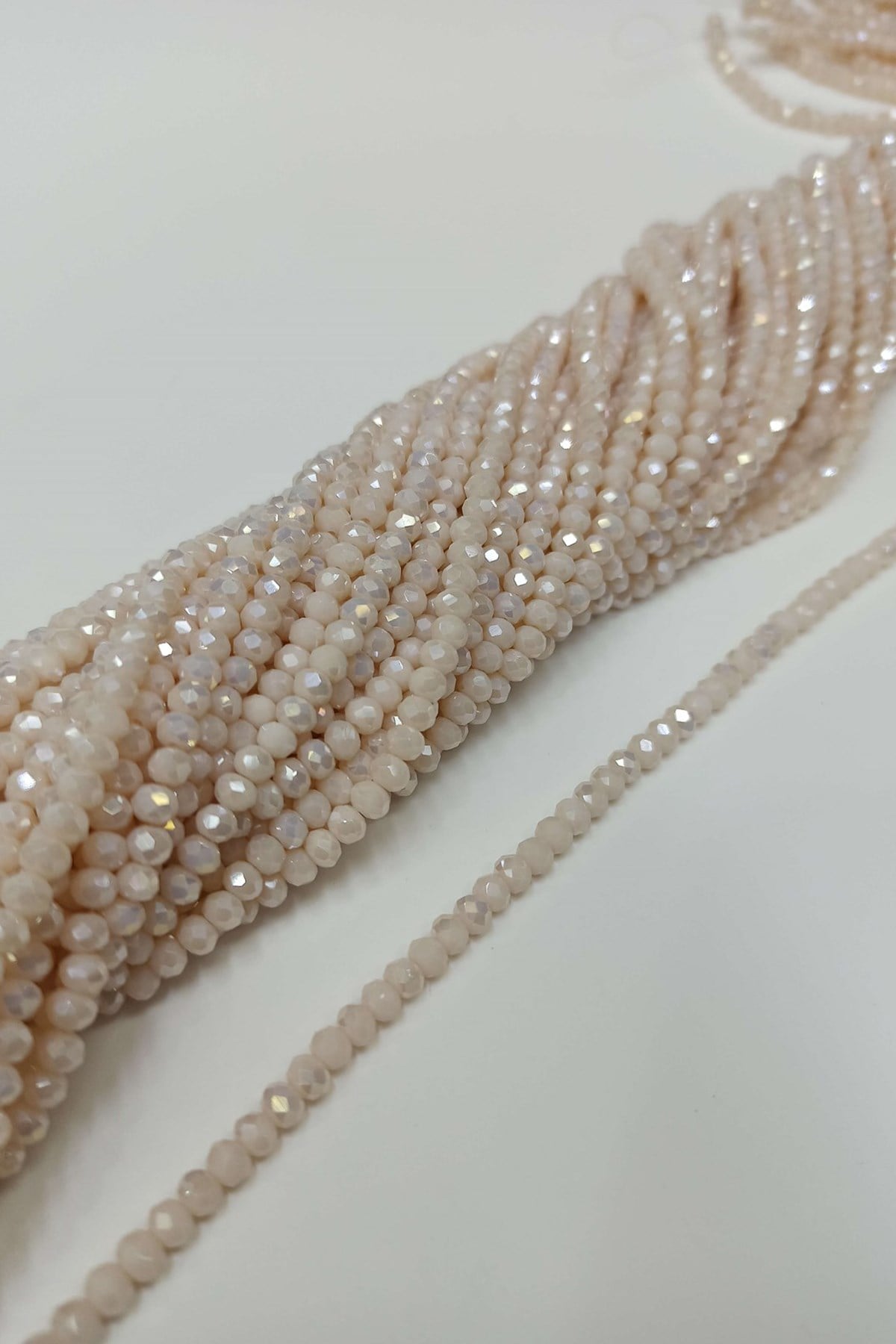 Beige Clear Crystal Beads 4 mm