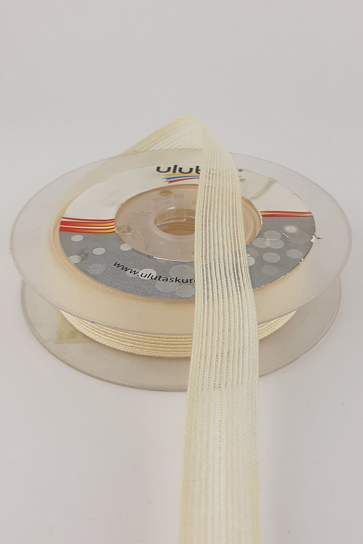 Bej Keten Efektli Kurdele 1,5 cm 10 mt