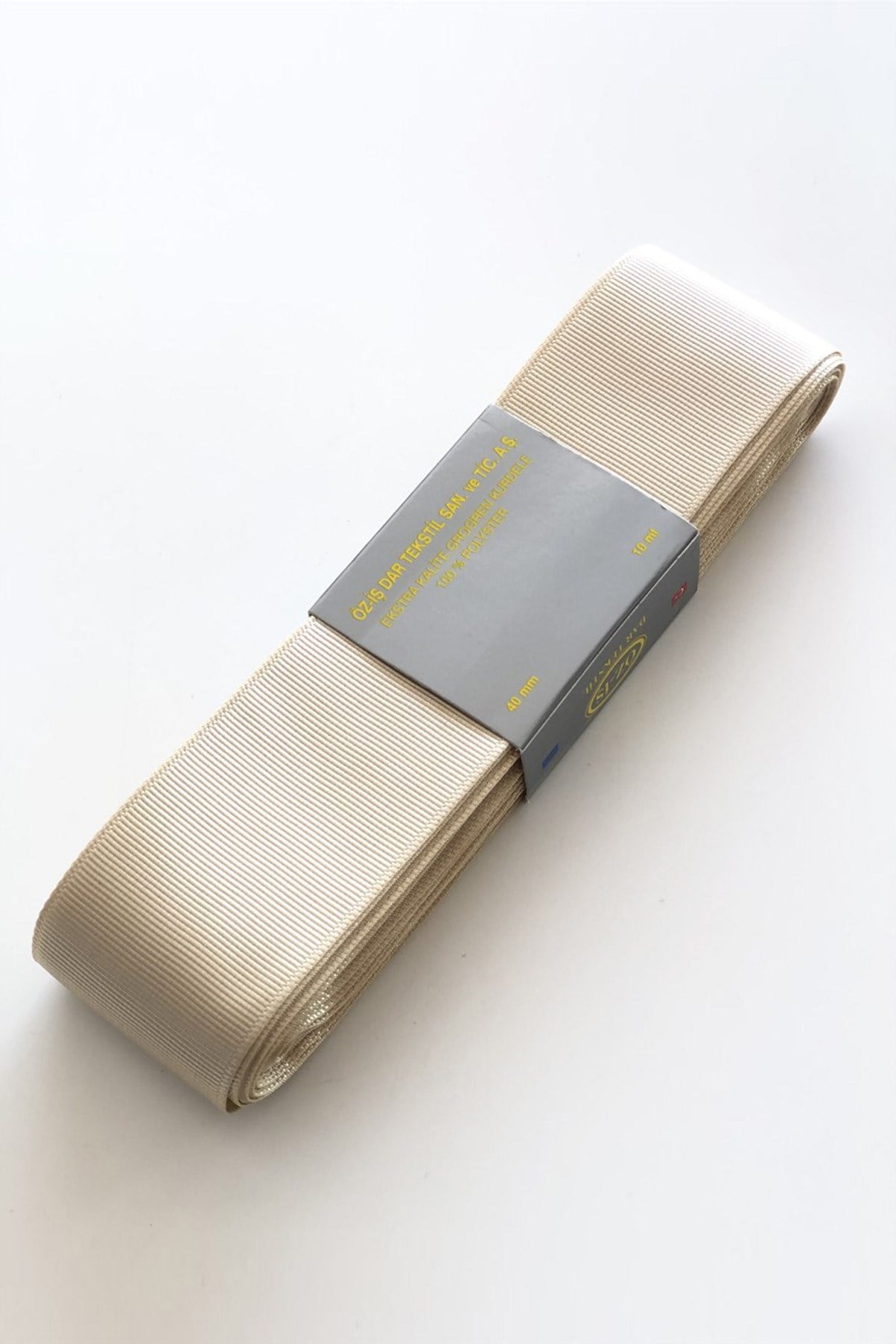 Beige Grosgrain Ribbon 4 cm 10 m