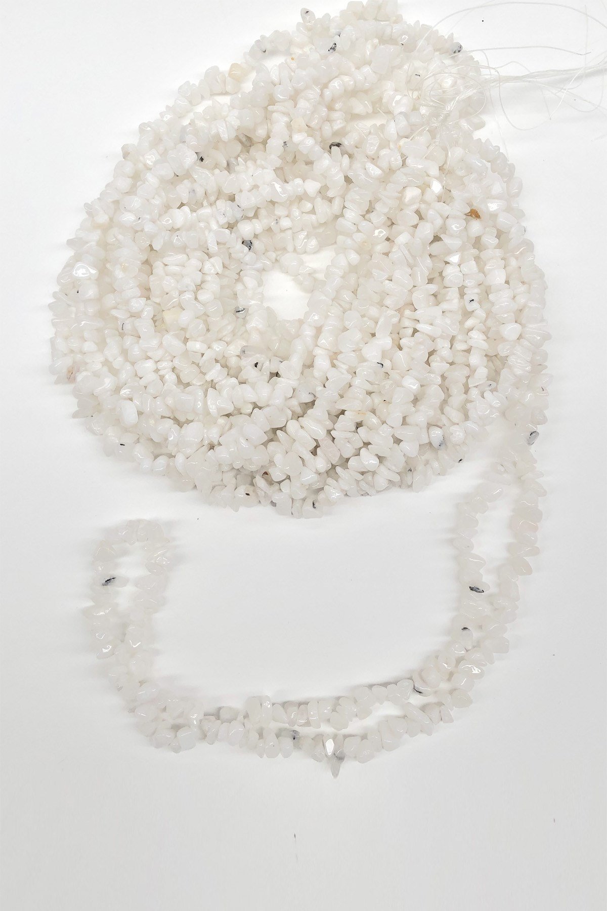 Beyaz Çakıl Taşı Boncuk