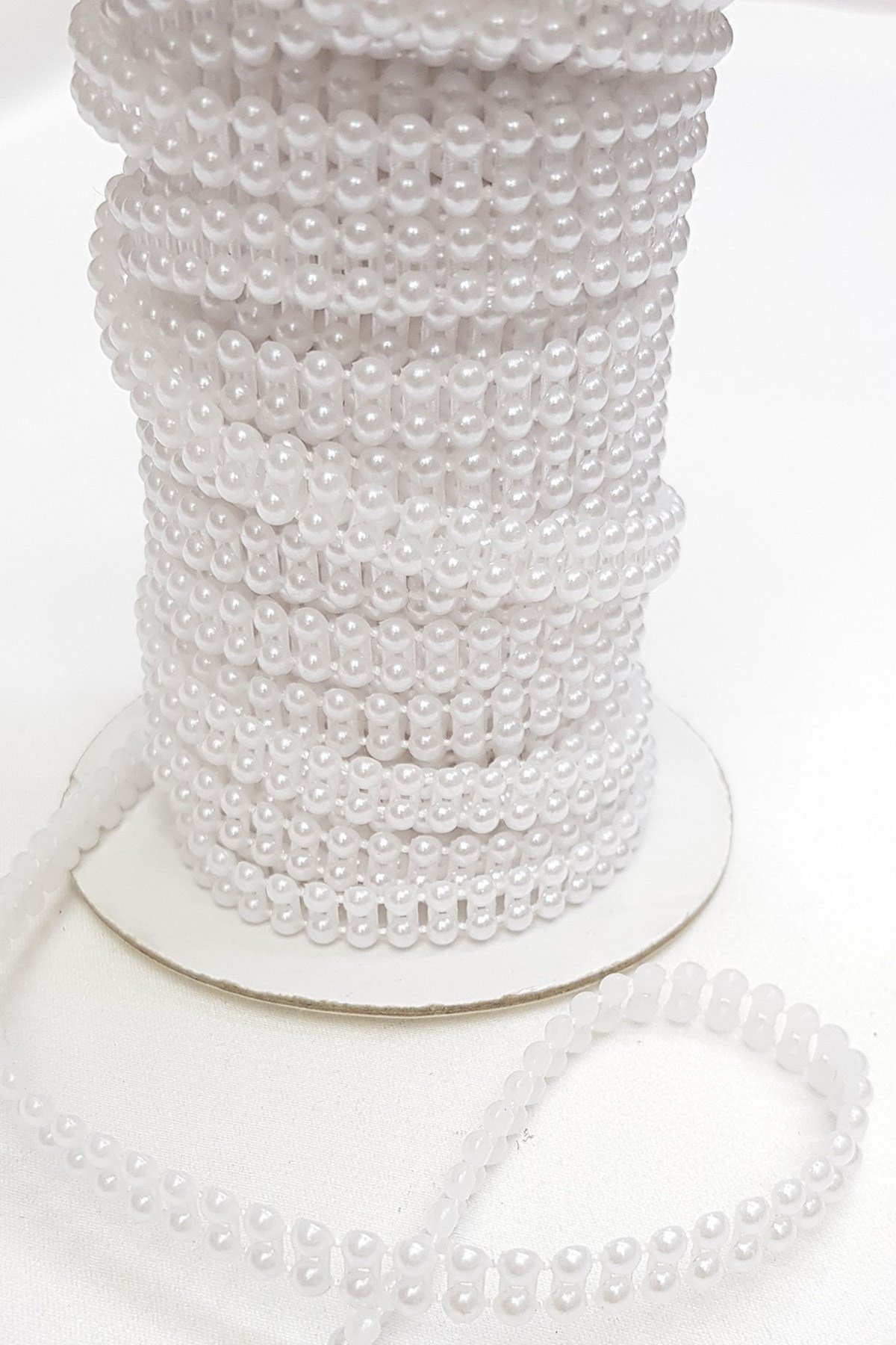 White Double Row Cut Pearl 4mm