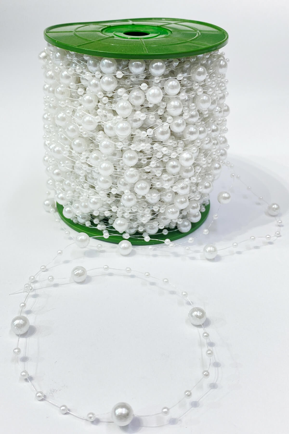 White Lined Ribbon Pearl 10 mt