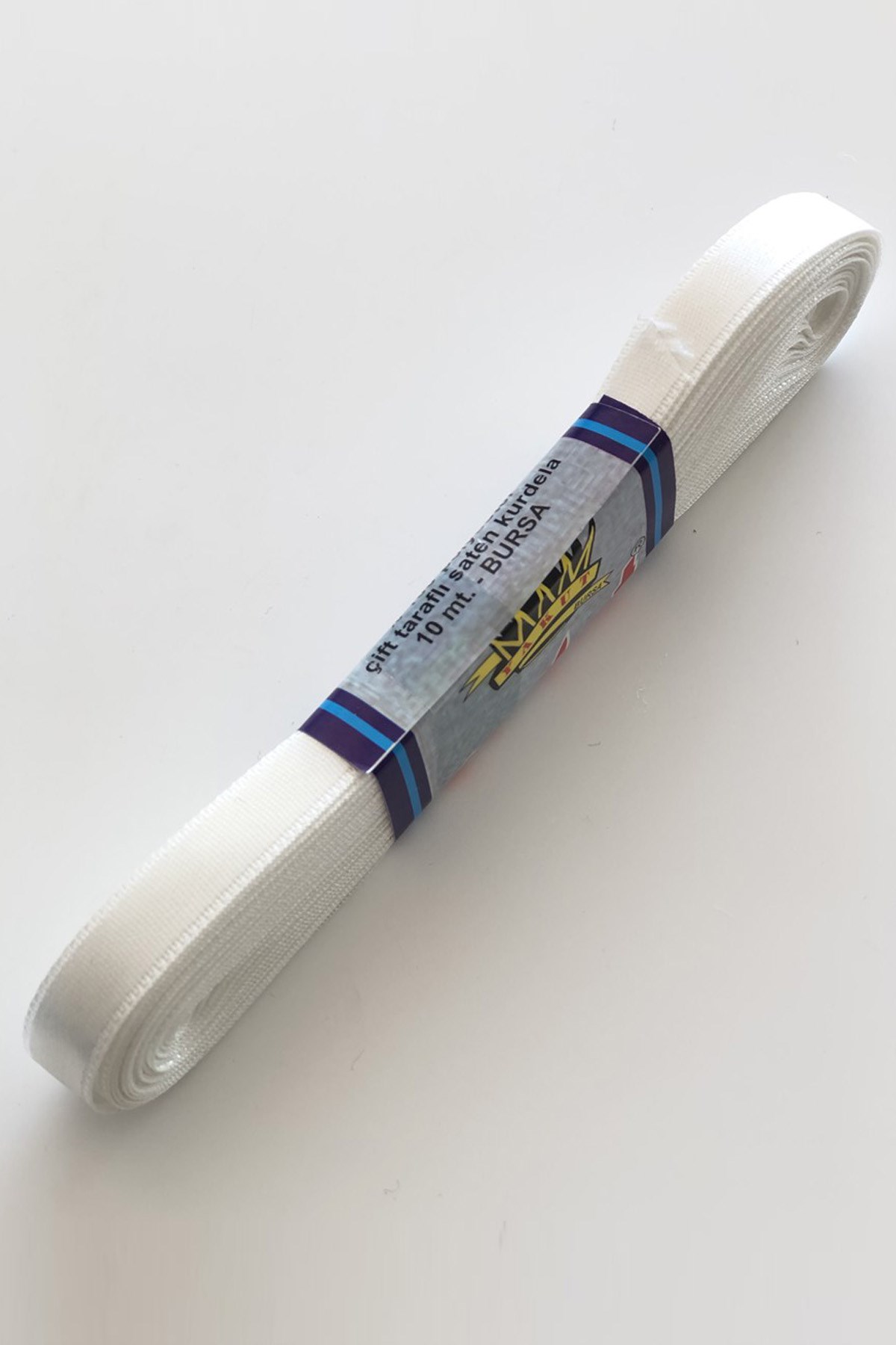 White Color Satin Ribbon 1 cm