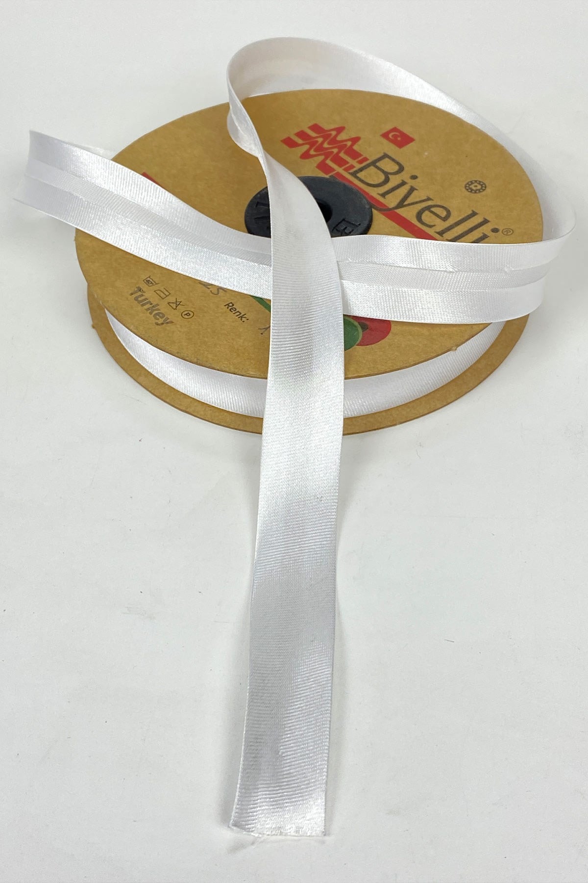 Beyaz Saten Biye 2cm 1mt