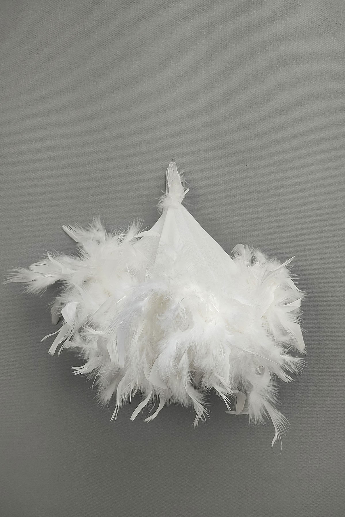 Beyaz Tüylü Lüx Halay Mendili 1 Adet