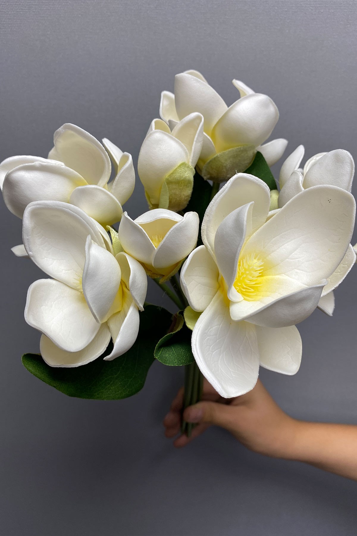 Beyaz Yapay Gerçek Görünümlü Monalya Çiçeği 7 Adet | Hayalperest