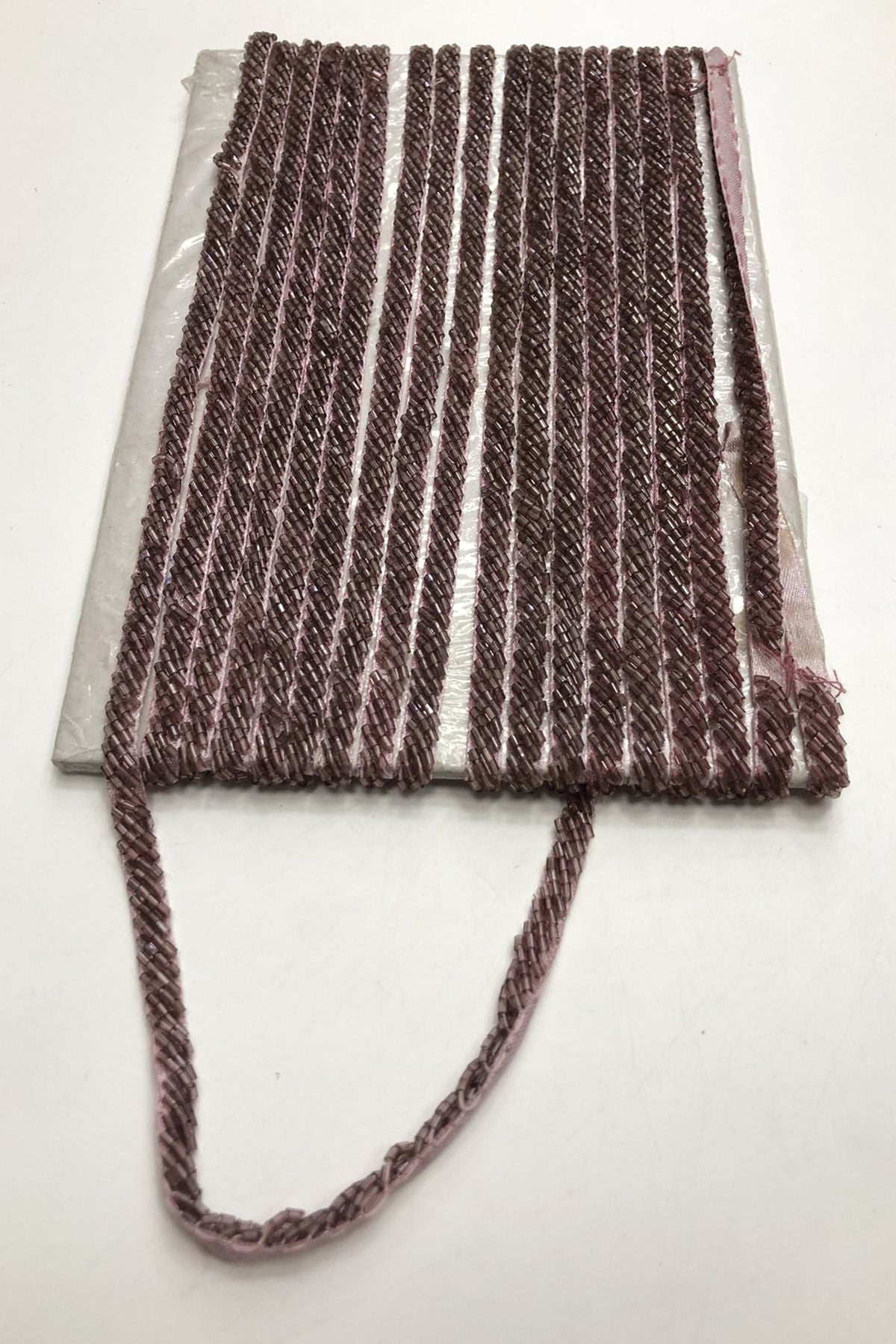 Raw Earth Bead Embroidered Ribbon 1 cm