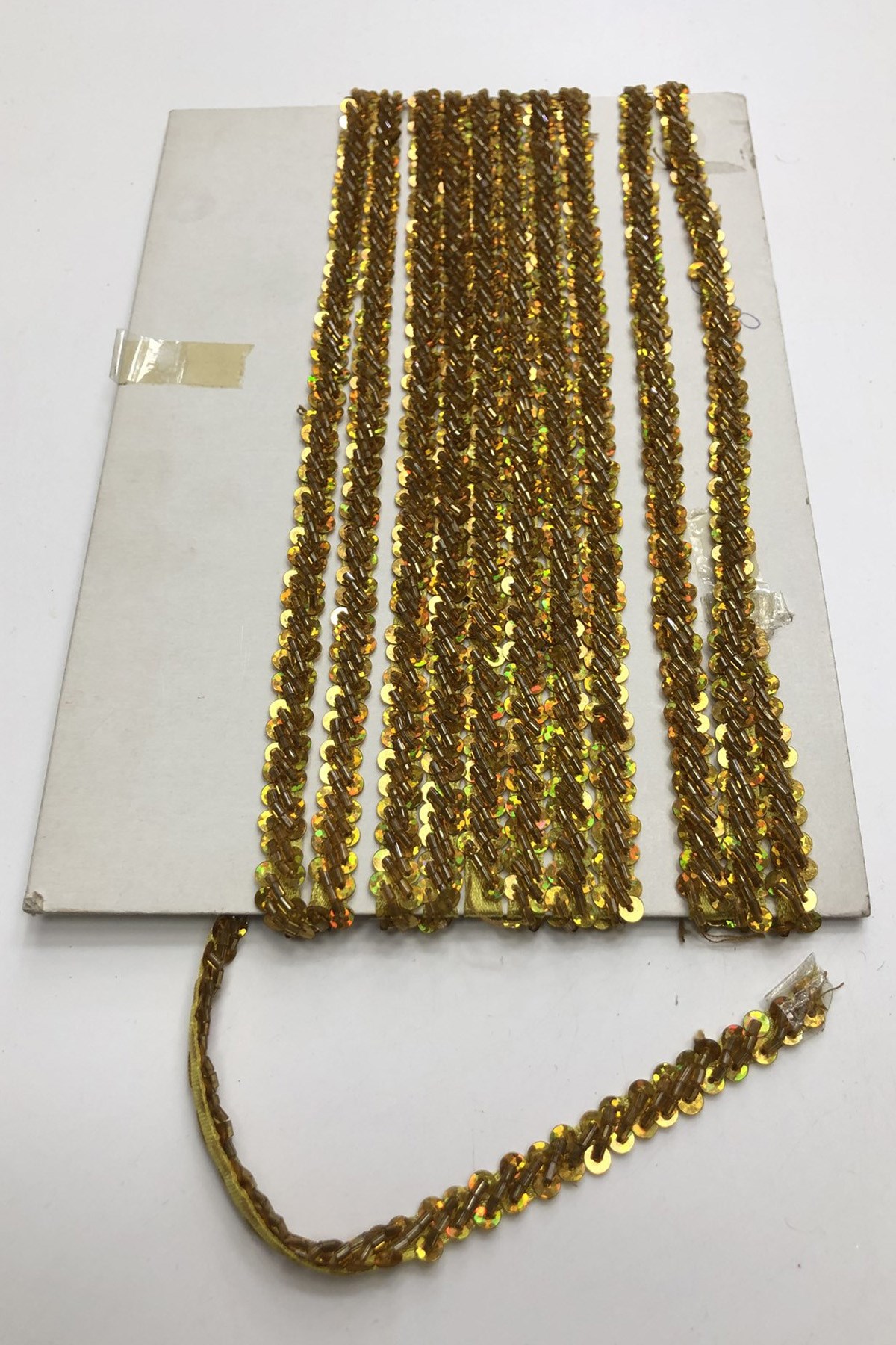 Earth Color Bead Embroidered Ribbon 1 cm