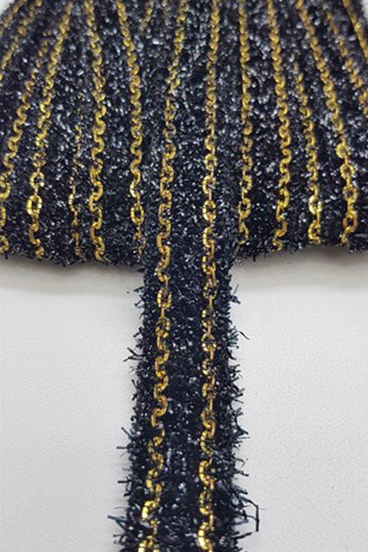 Black Gold Yellow Bead Embroidered Ribbon 1.5 2cm