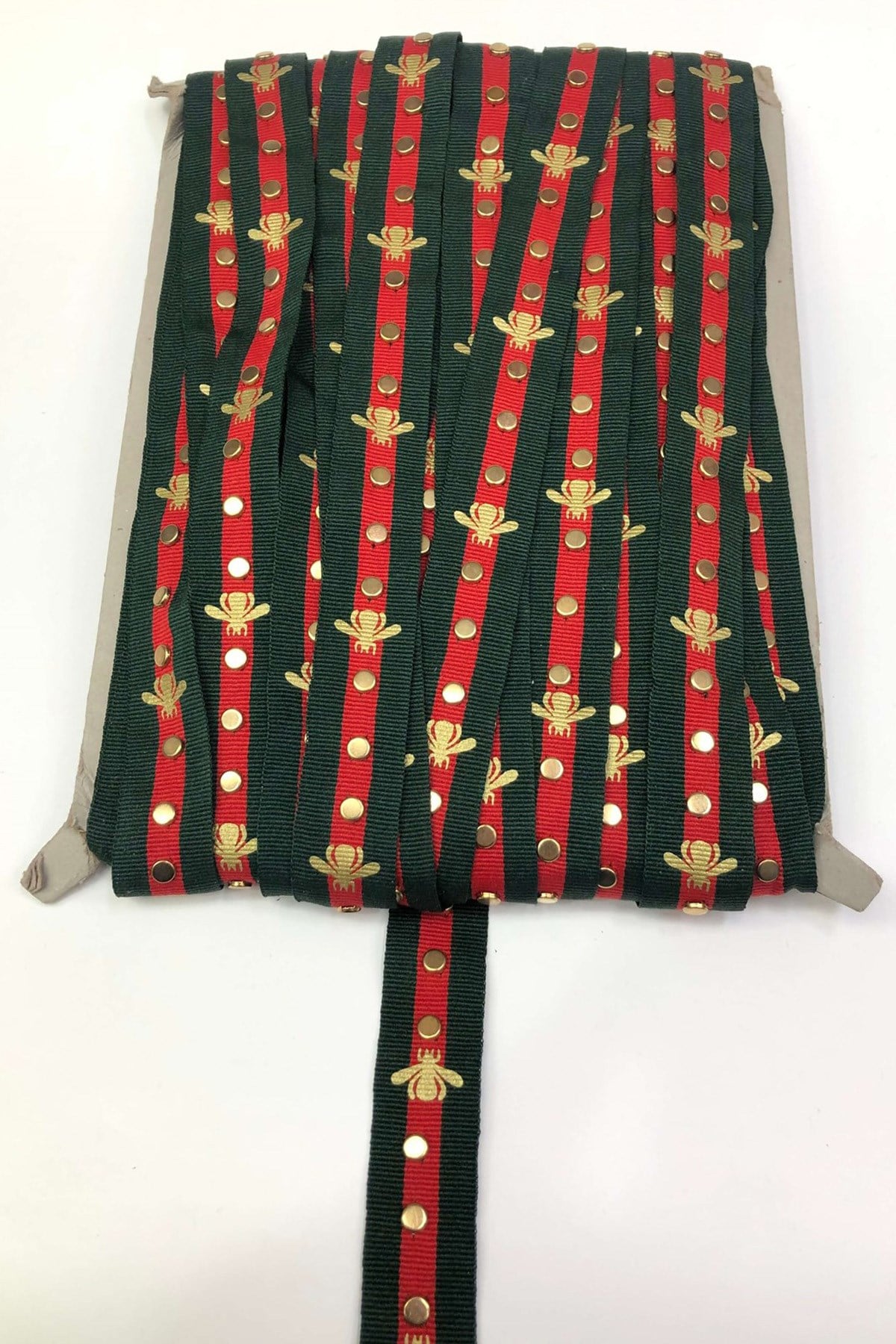 Black Red Bead Embroidered Ribbon 2-2.5 cm