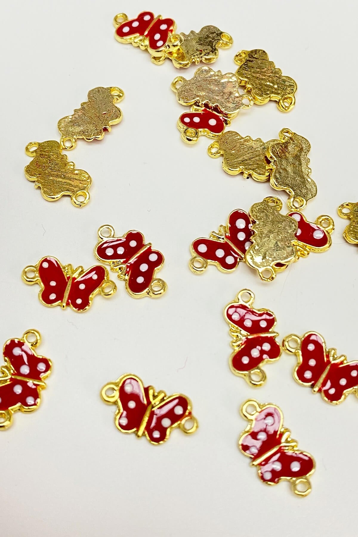 Claret Red Double-Sided Butterfly Model Bracelet Tip 1 Piece