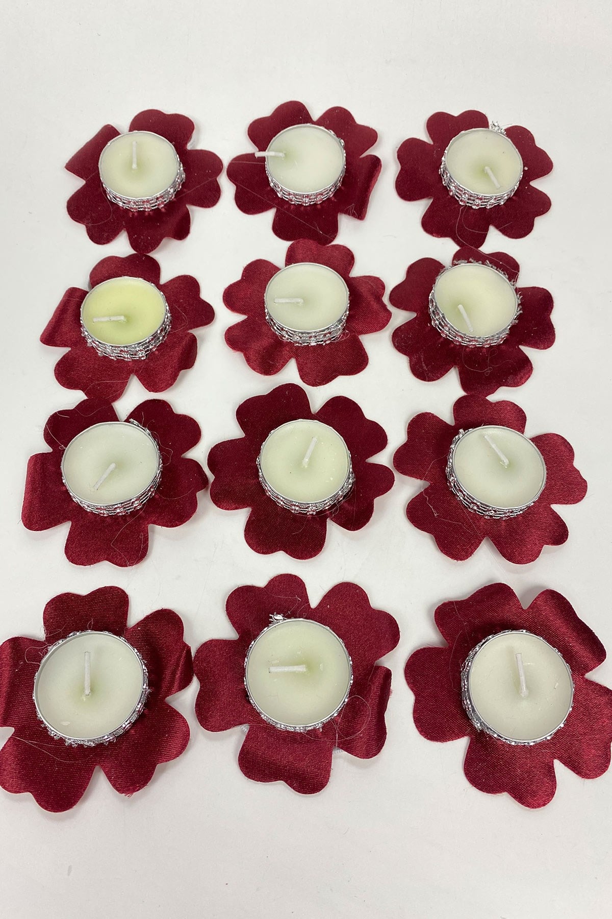 Bordo Hediyelik Kına El Mumu 12 li