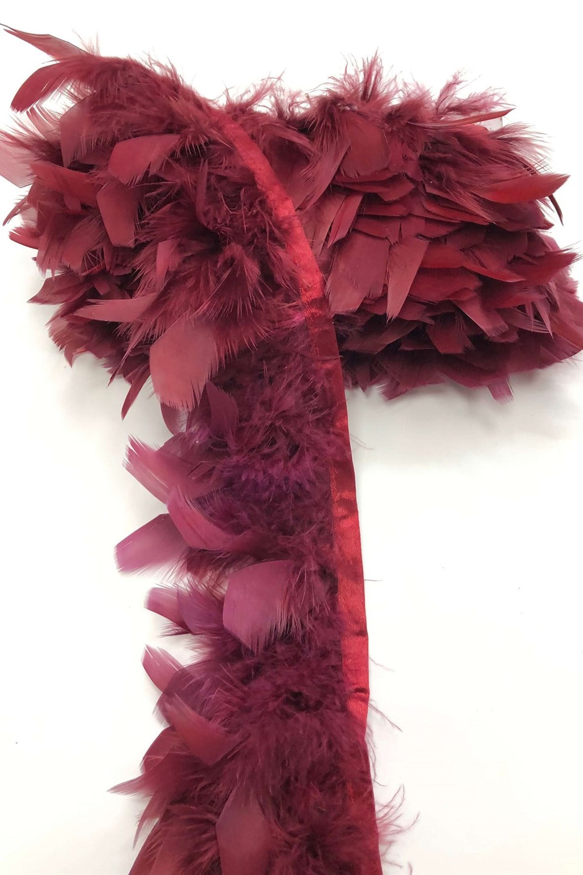 Claret Red Turkey Feather 1 mt
