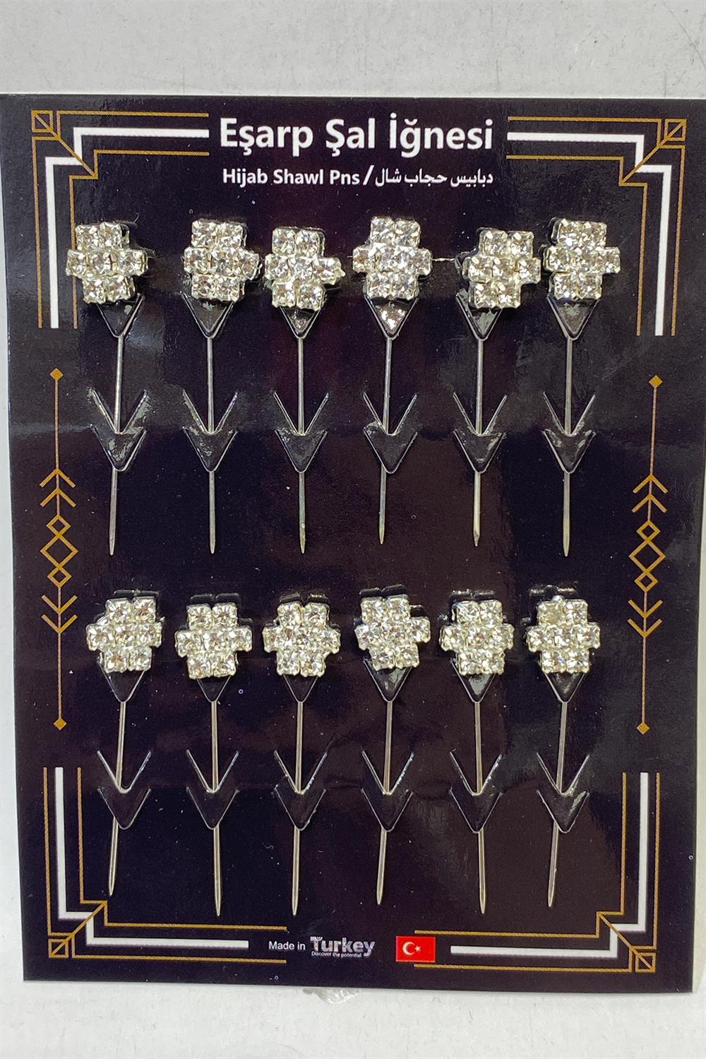 Broş Eşarp İğnesi 12 Adet