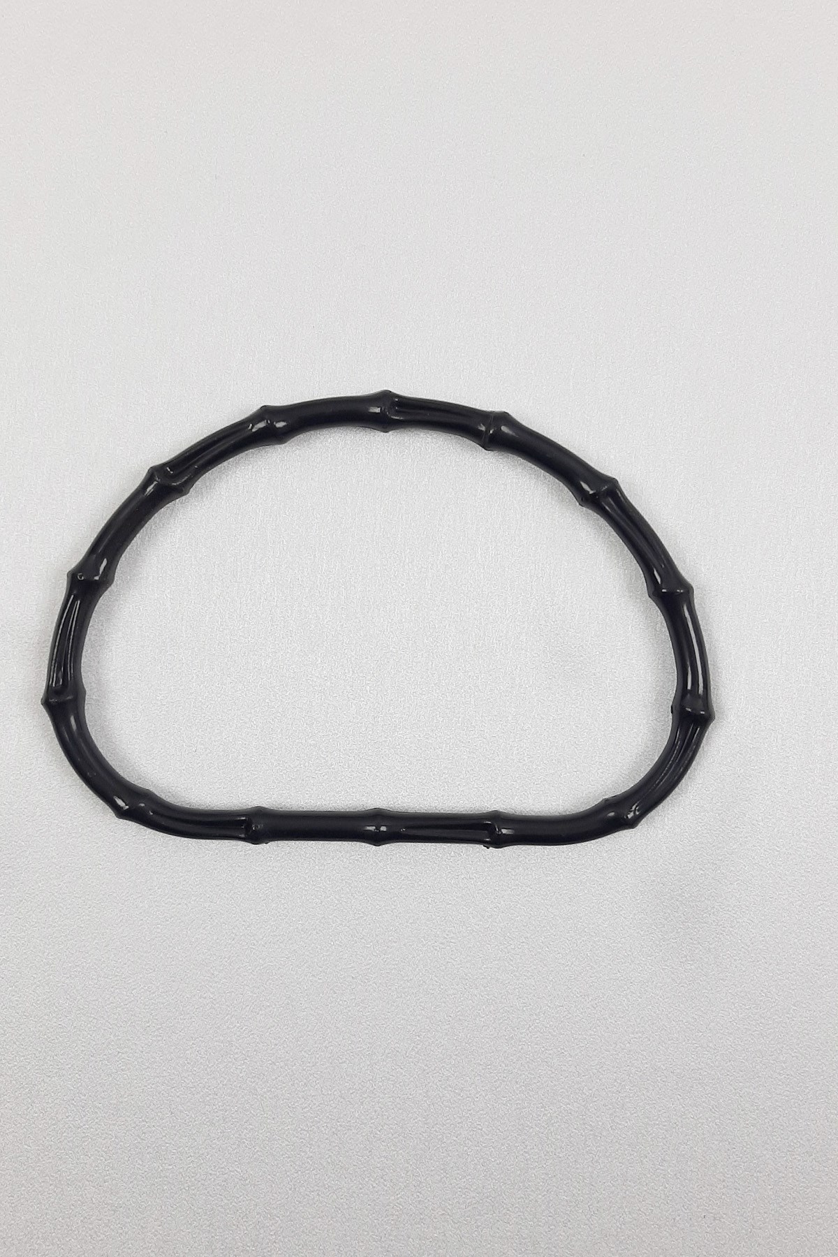 Burgulu Siyah Oval Çanta Sapı