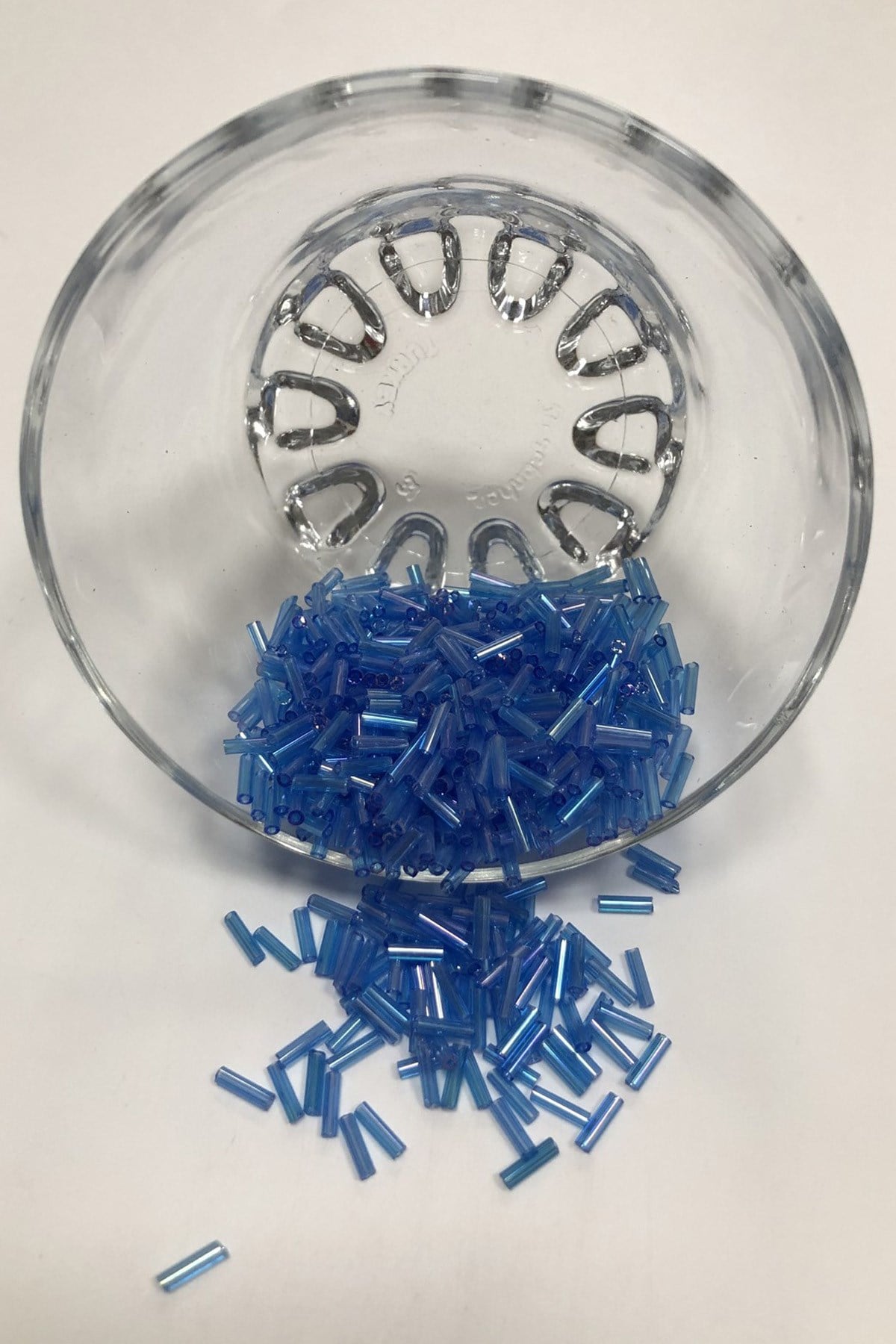 Cyan Blue Tubular Beads 5 mm
