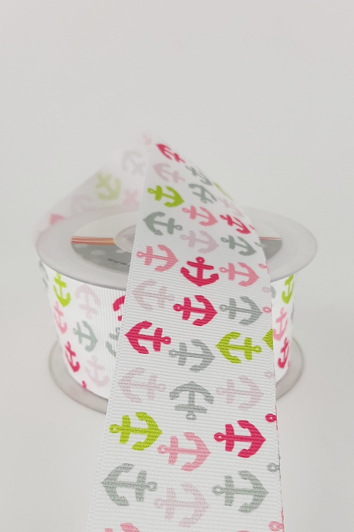 Anchor Patterned Grosgrain Ribbon 4 cm 20 mt