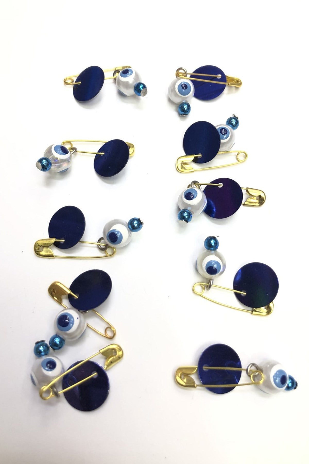 Blue Scale Hook and Pin Evil Eye Beads