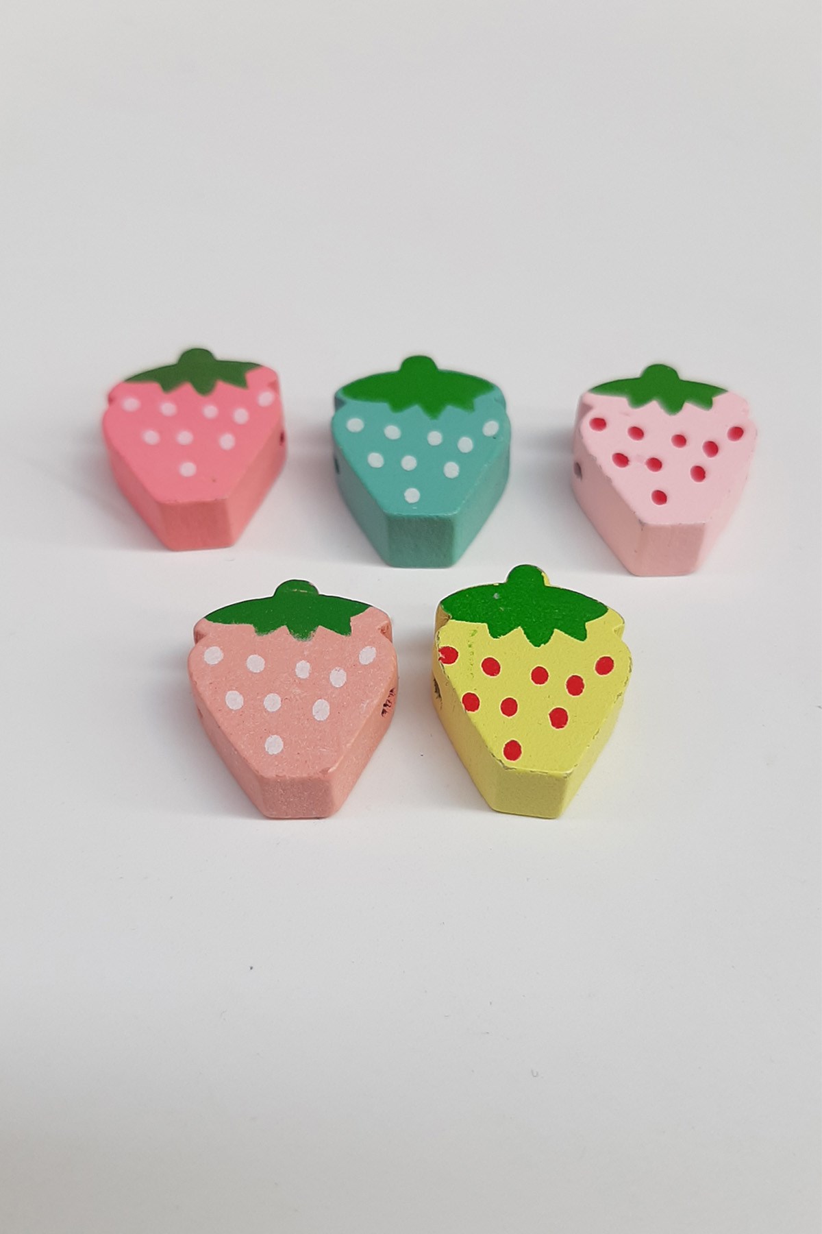 Strawberry Modified Colorful Wooden Beads