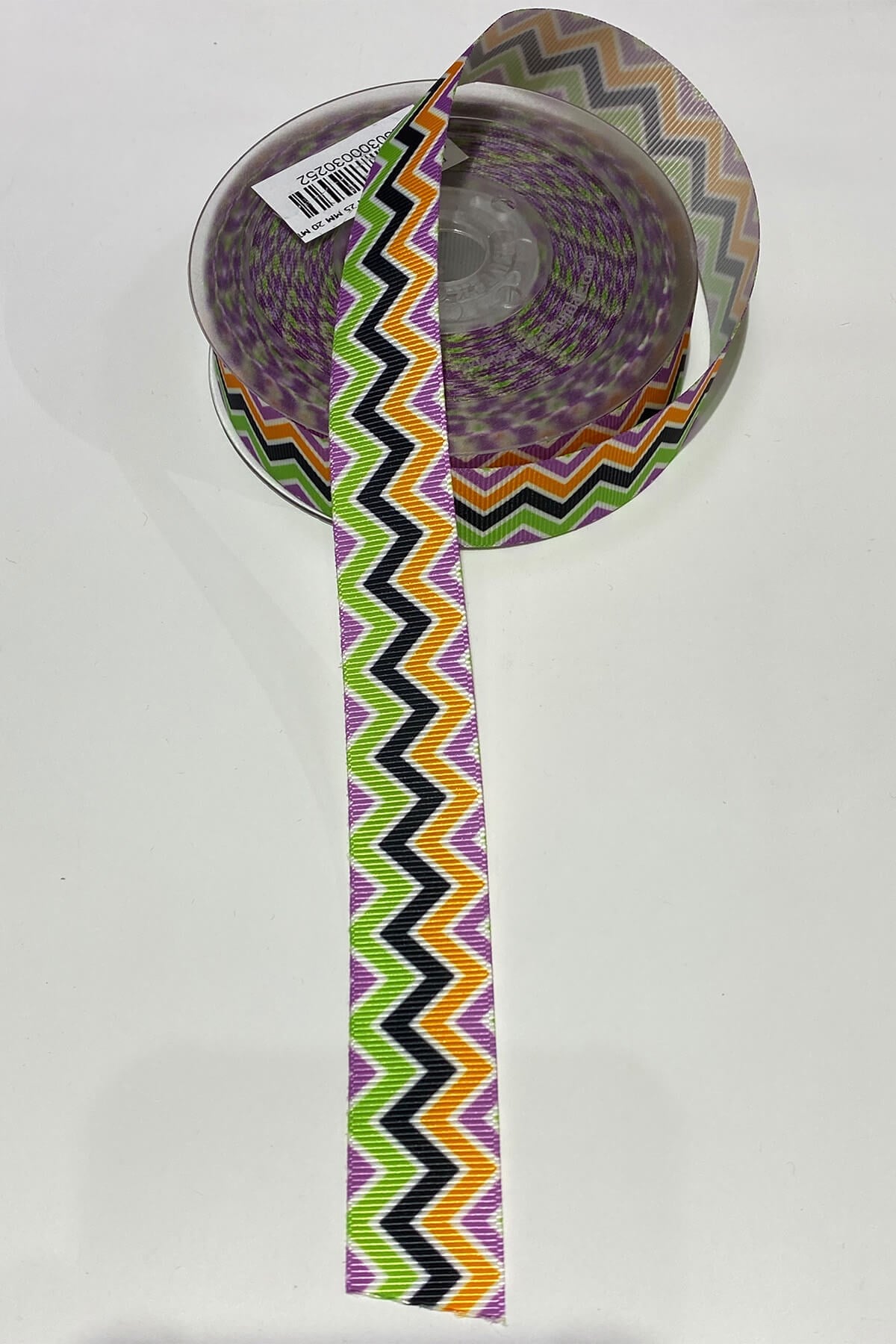 Çizgili Desenli Baskılı Grogren Kurdele 1 mt 2,5 cm Renkli
