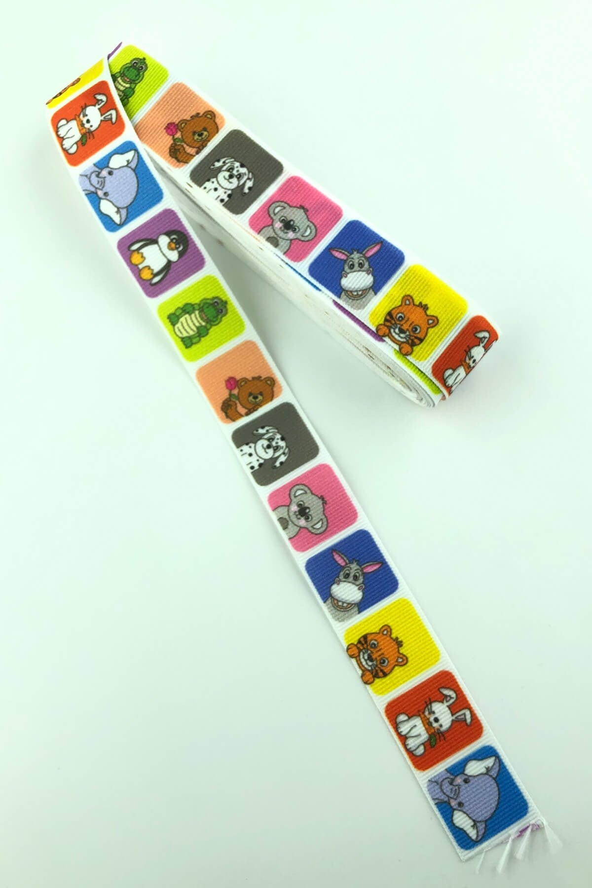 Multiple Animal Figures Printed Grosgrain Ribbon 10 Mt
