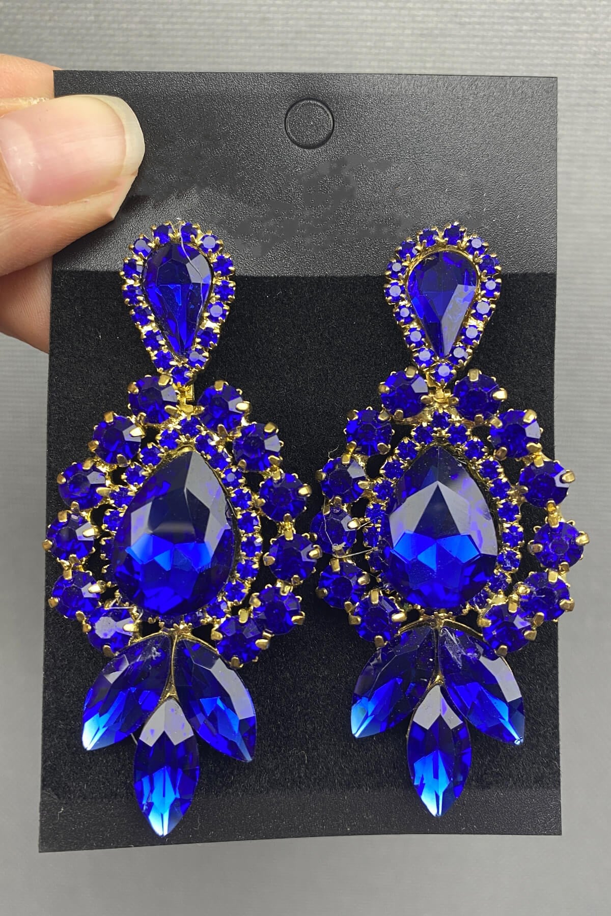 Drop Stone Stud Earrings