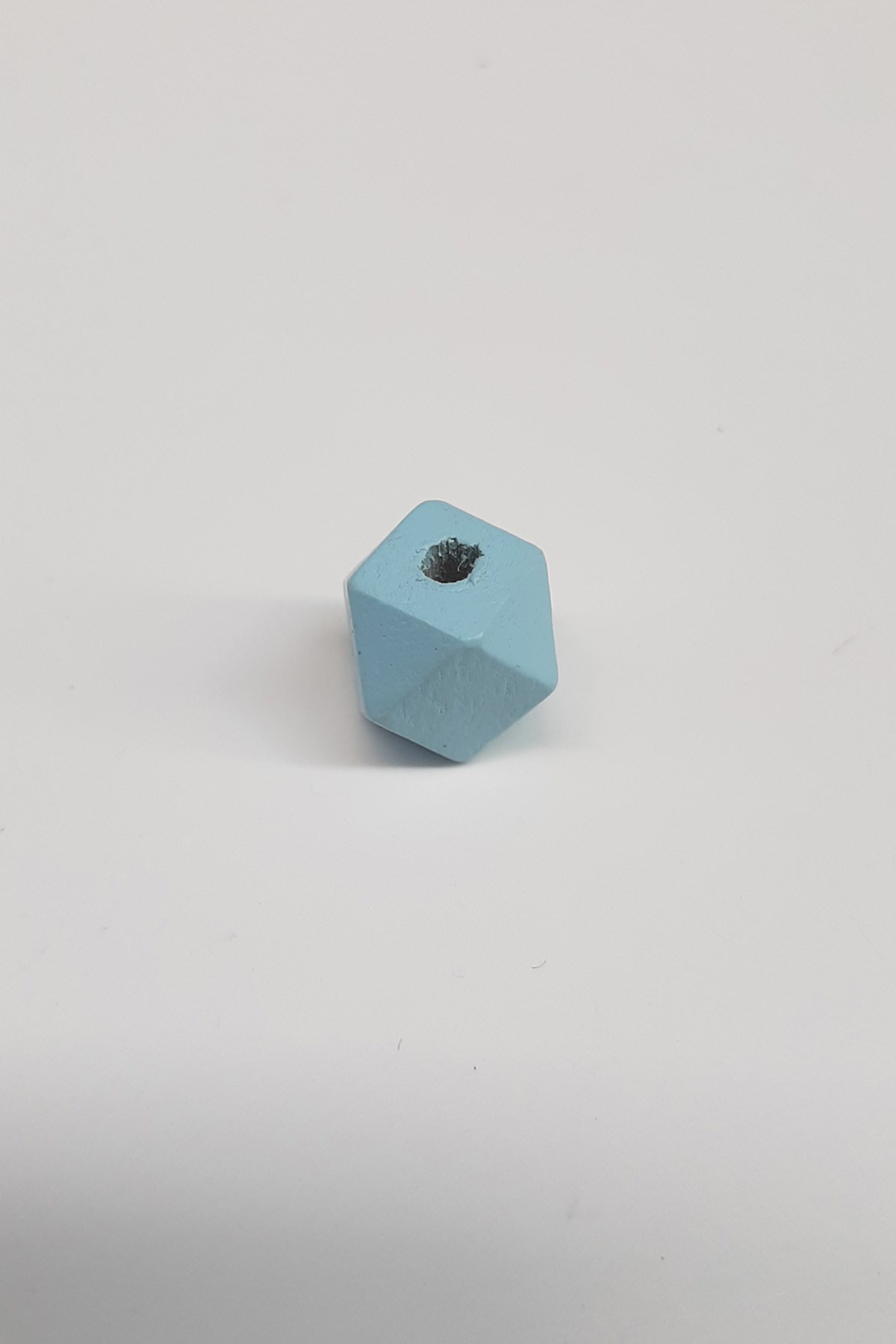 Desenli Küp Açık Mavi Ahşap Boncuk