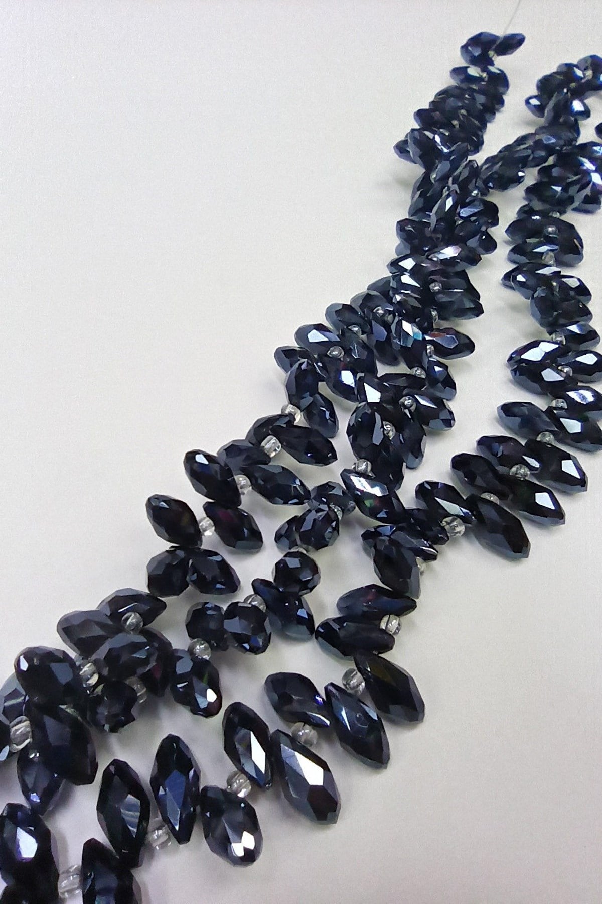 Blackish Navy Blue Array Drop Crystal