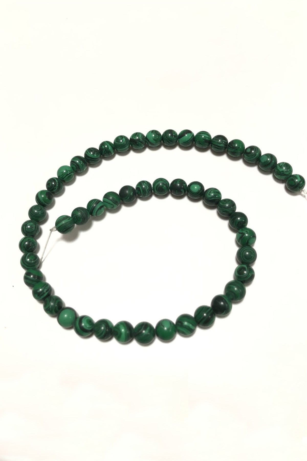 Green Patterned Natural Stone Beads 8 mm