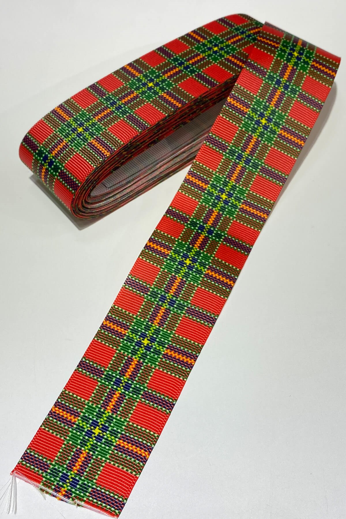 Plaid Printed Christmas Ribbon 4 cm 10 m Red