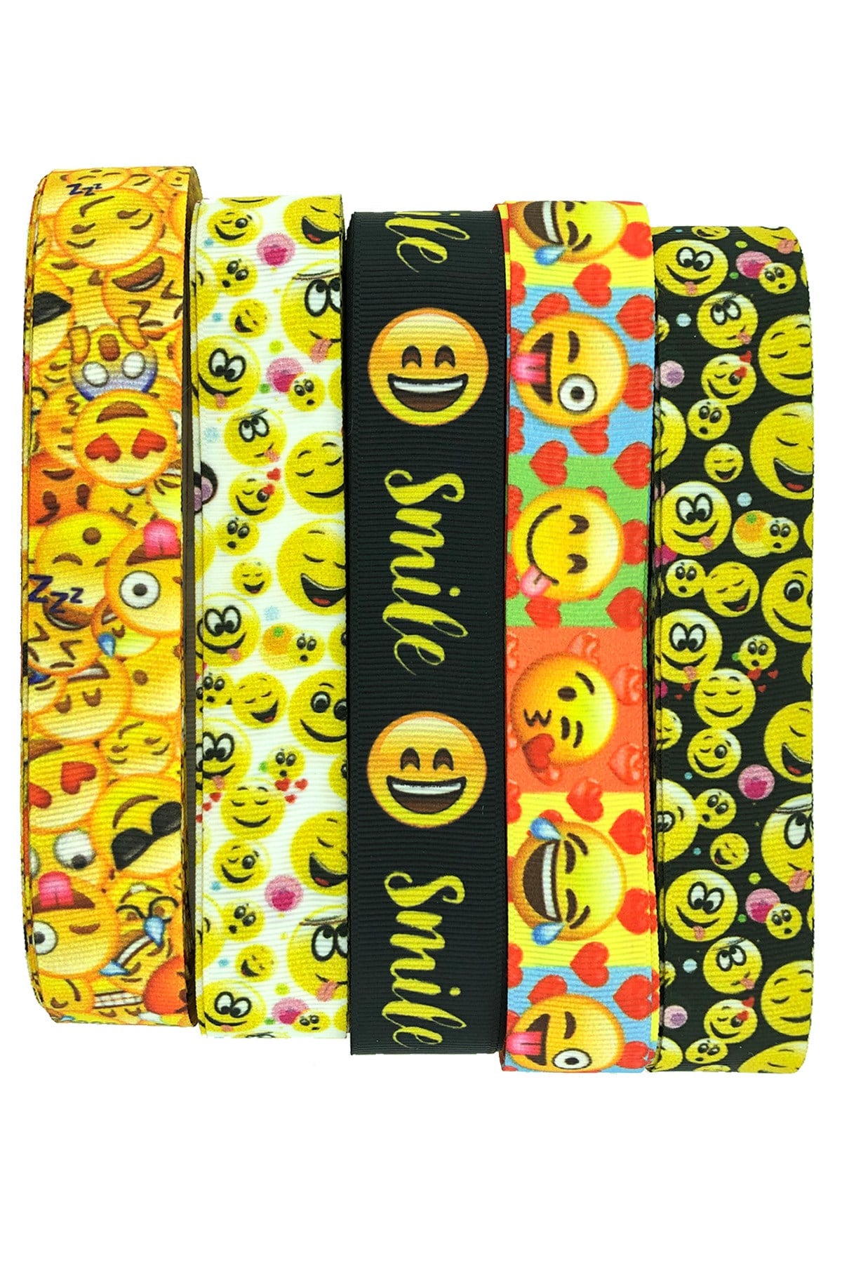 Patterned Emoji Grosgrain Ribbon