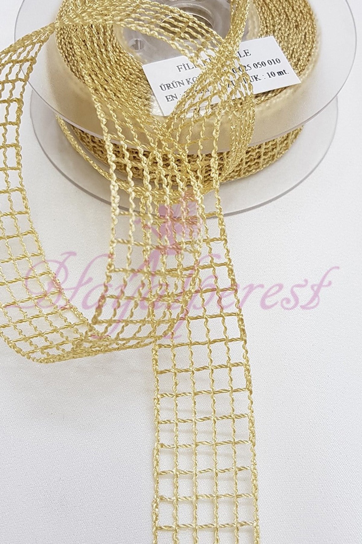 Beige Color Mesh Ribbon 2,5Cm