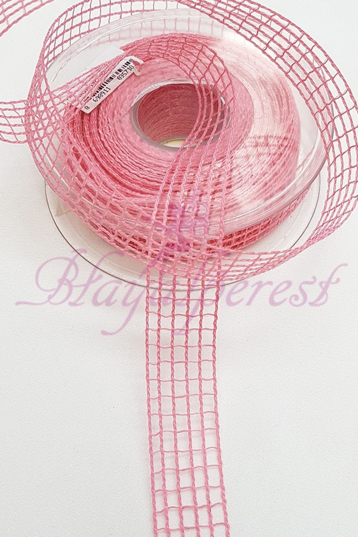 شريط شبكي وردي 2.5 سم